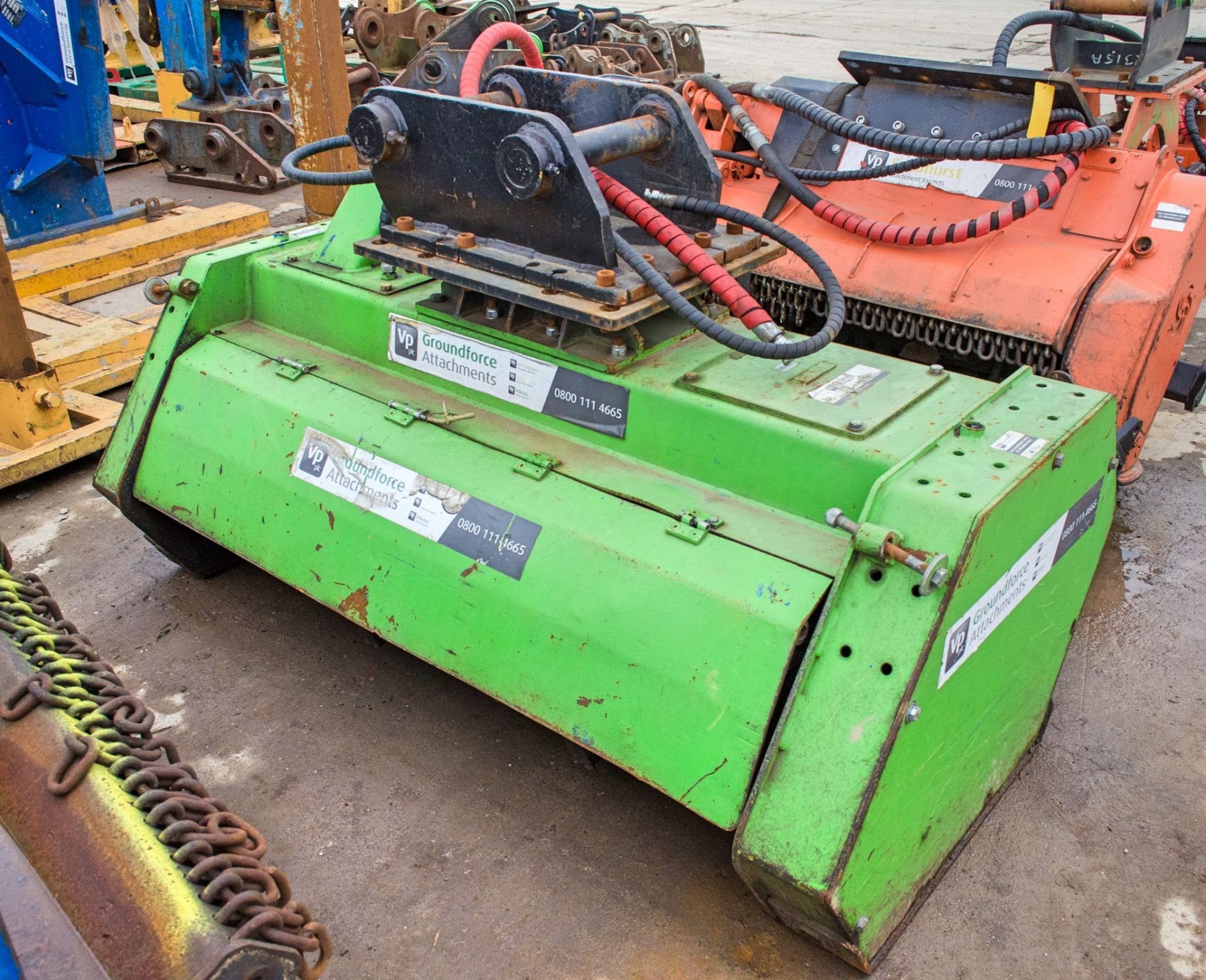 Hydraulic mulching head VM1500 Fixed Teeth Mulcher for 10-20 tonne excavator c/w headstock Pin - Image 2 of 2