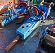 Epiroc hydraulic breaker to suit 3-6 tonne excavator c/w headstock Pin diameter: 45mm Pin centres: