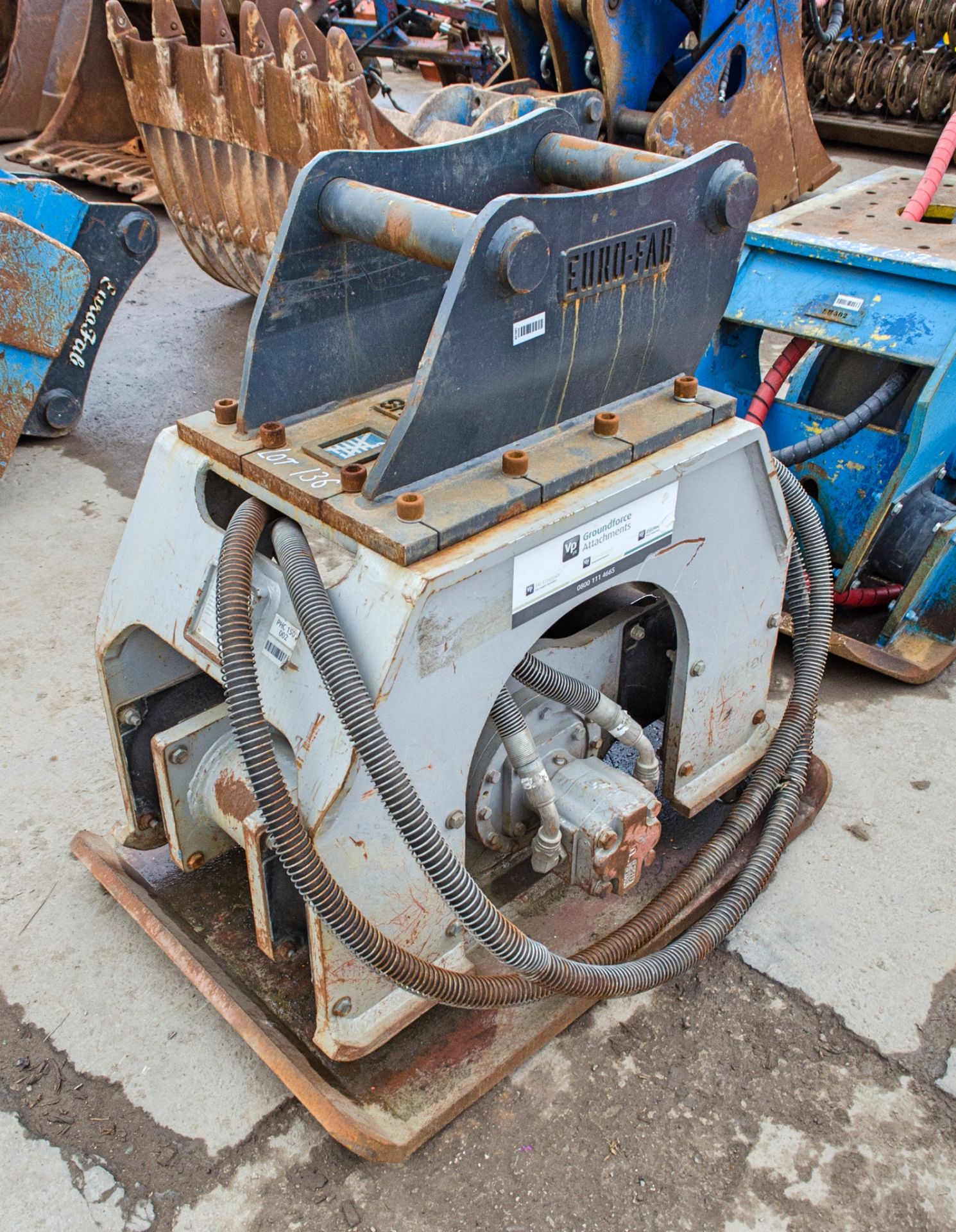 ProDem PHC150 hydraulic compactor plate to suit 13 tonne excavator c/w headstock Pin diameter: