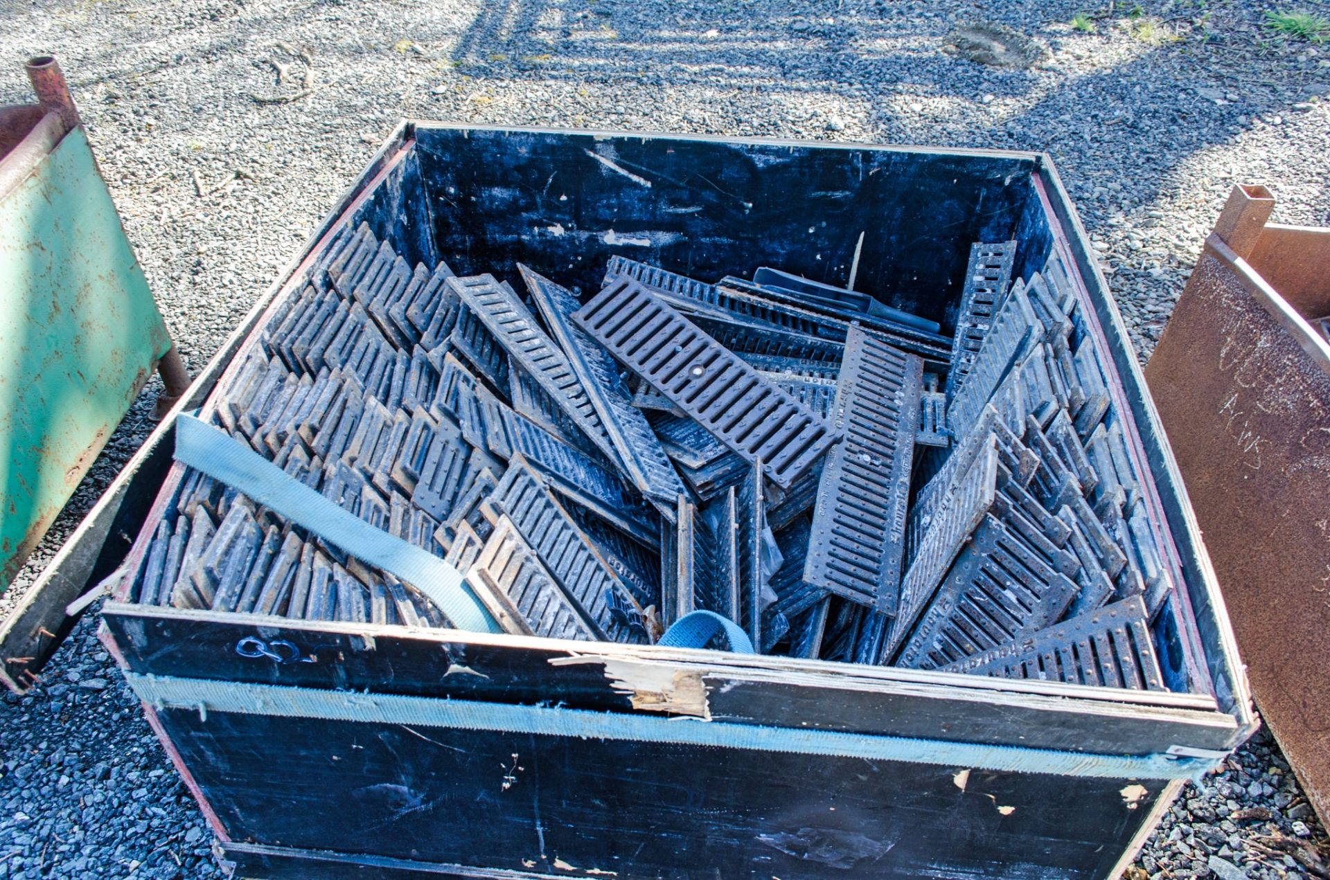 Wooden stillage of drain grates