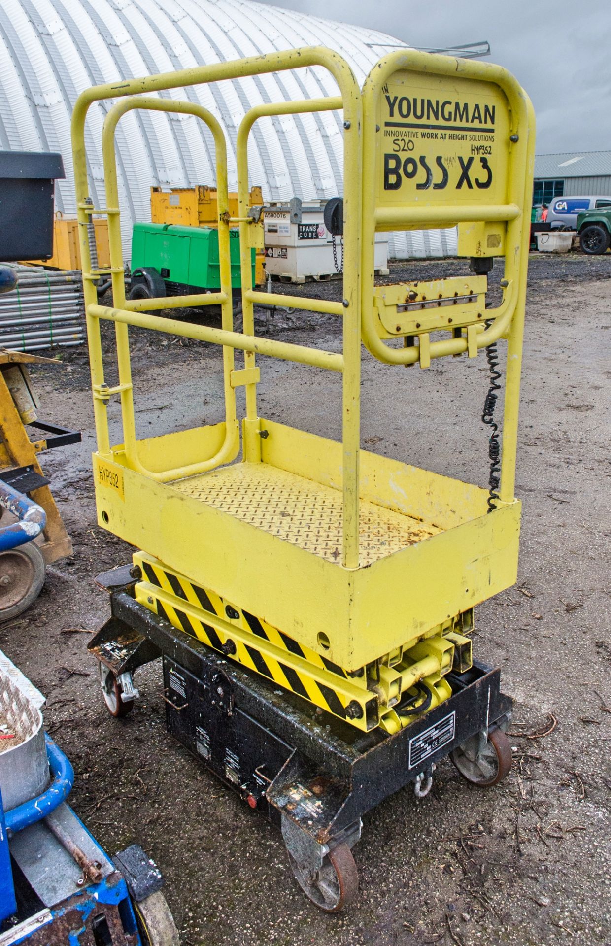 Boss X3 battery electric push around scissor lift access platform HYP352 - Image 2 of 4