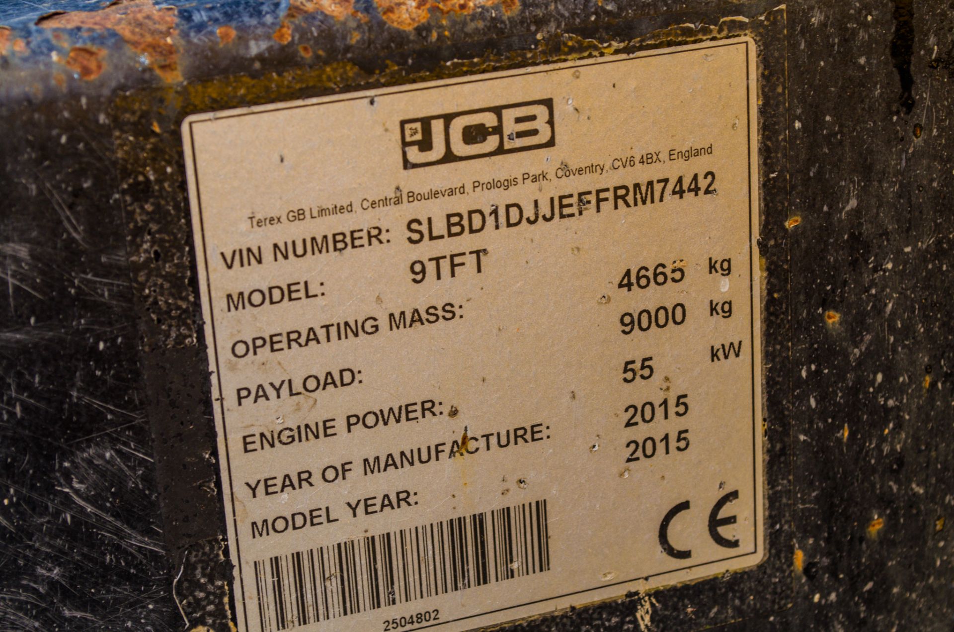 JCB 9TFT 9 tonne straight skip dumper Year: 2015 S/N: FFRM7442 Recorded Hours: 1616 c/w V5 A667157 - Image 23 of 23
