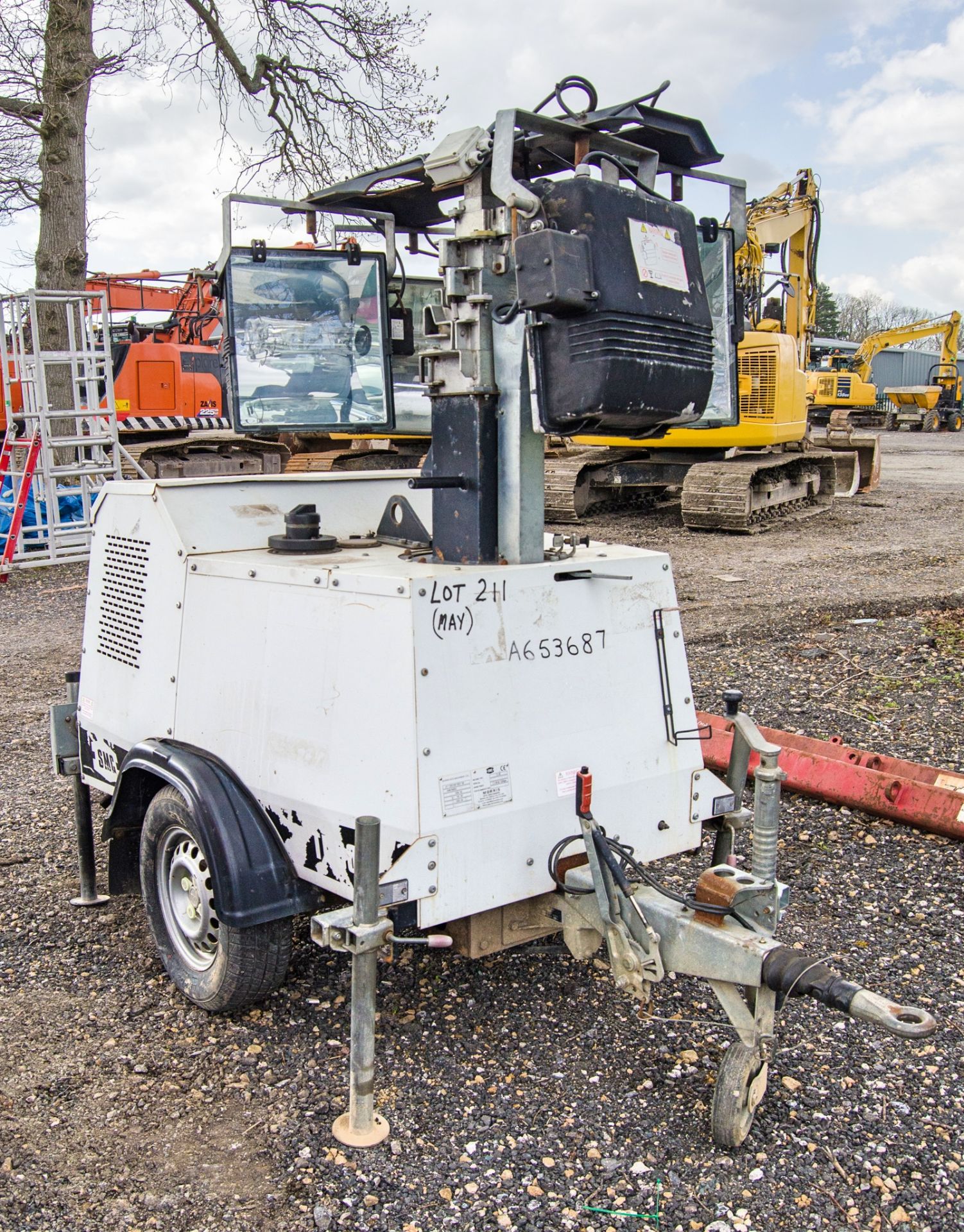 SMC TL-90 diesel driven fast tow mobile lighting tower Year: 2014 S/N: T901411010 Recorded hours: