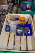 Crate of auger, flights & stump grinder parts