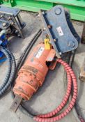 Hydraulic 75mm square S6 auger drive unit to suit 10-15 tonne excavator c/w headstock Pin