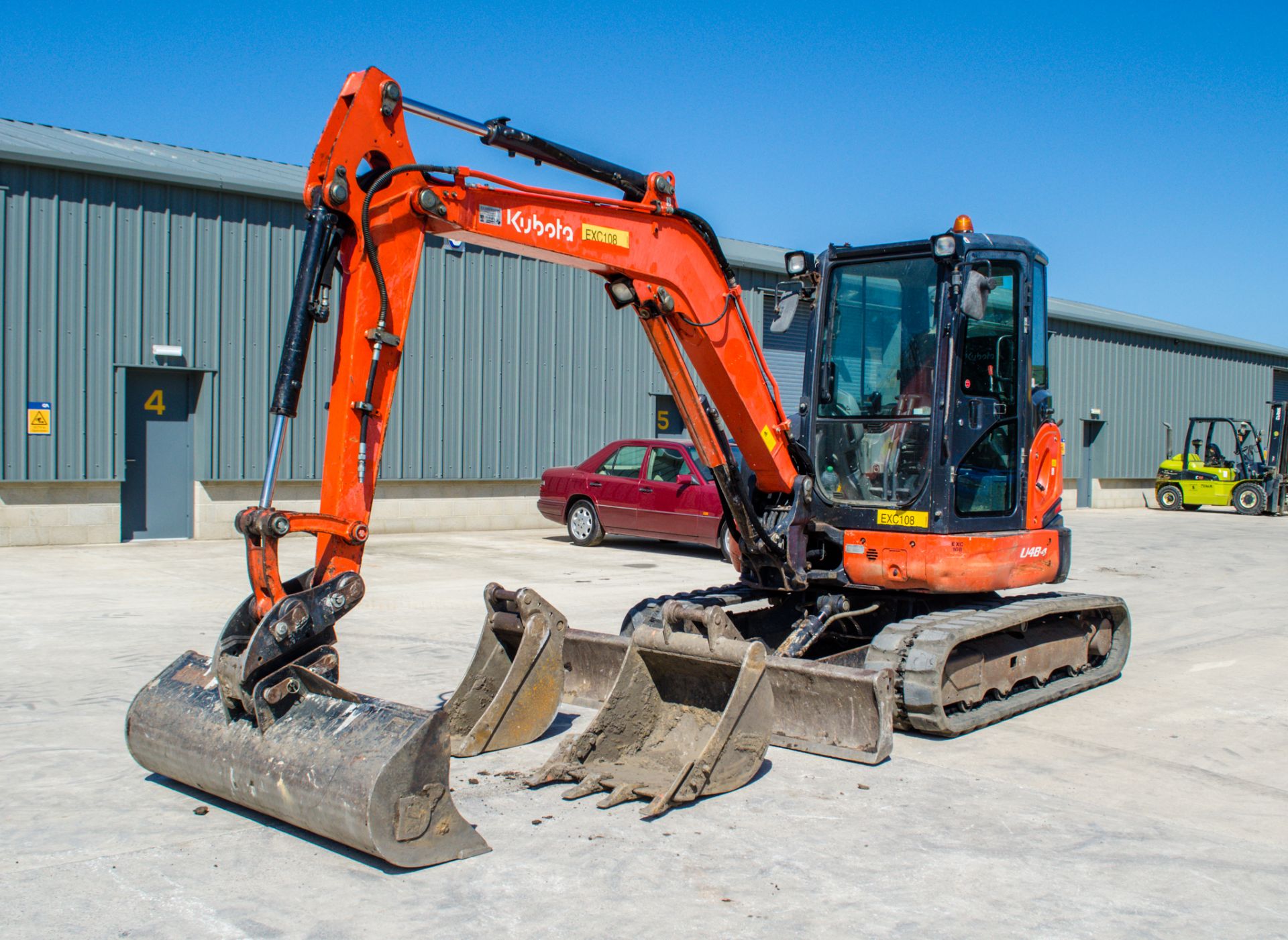 Kubota U48-4 4.8 tonne rubber tracked midi excavator Year: 2011 S/N: 50769 Recorded Hours: 4889