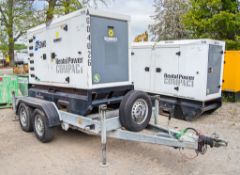 SDMO R66 60 kva diesel driven trailer mounted mobile generator Recorded hours: 12210 A604026,