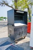 Armorgard steel cutting site station ** Top door detached, no keys and lower cabinet locked **