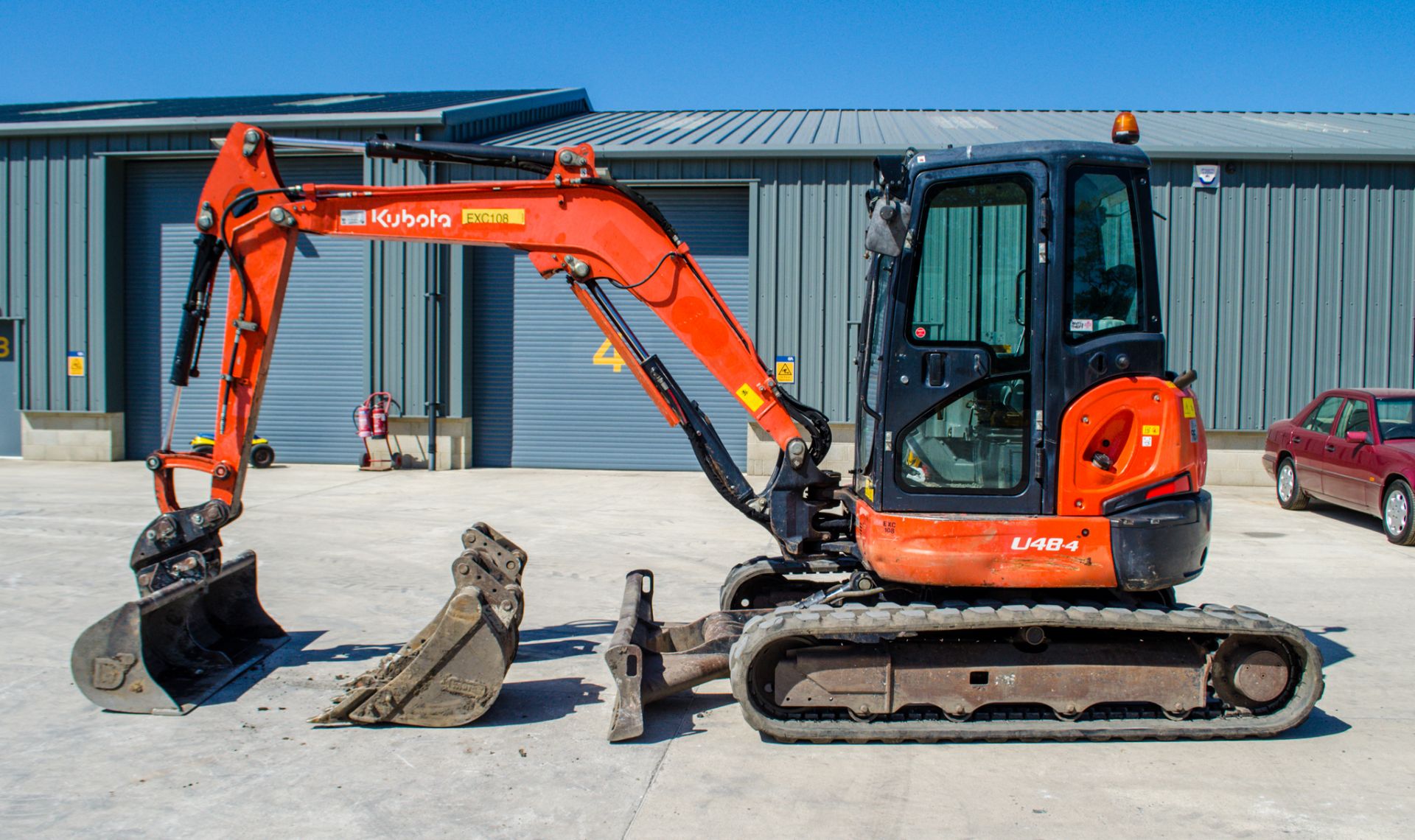 Kubota U48-4 4.8 tonne rubber tracked midi excavator Year: 2011 S/N: 50769 Recorded Hours: 4889 - Image 8 of 20