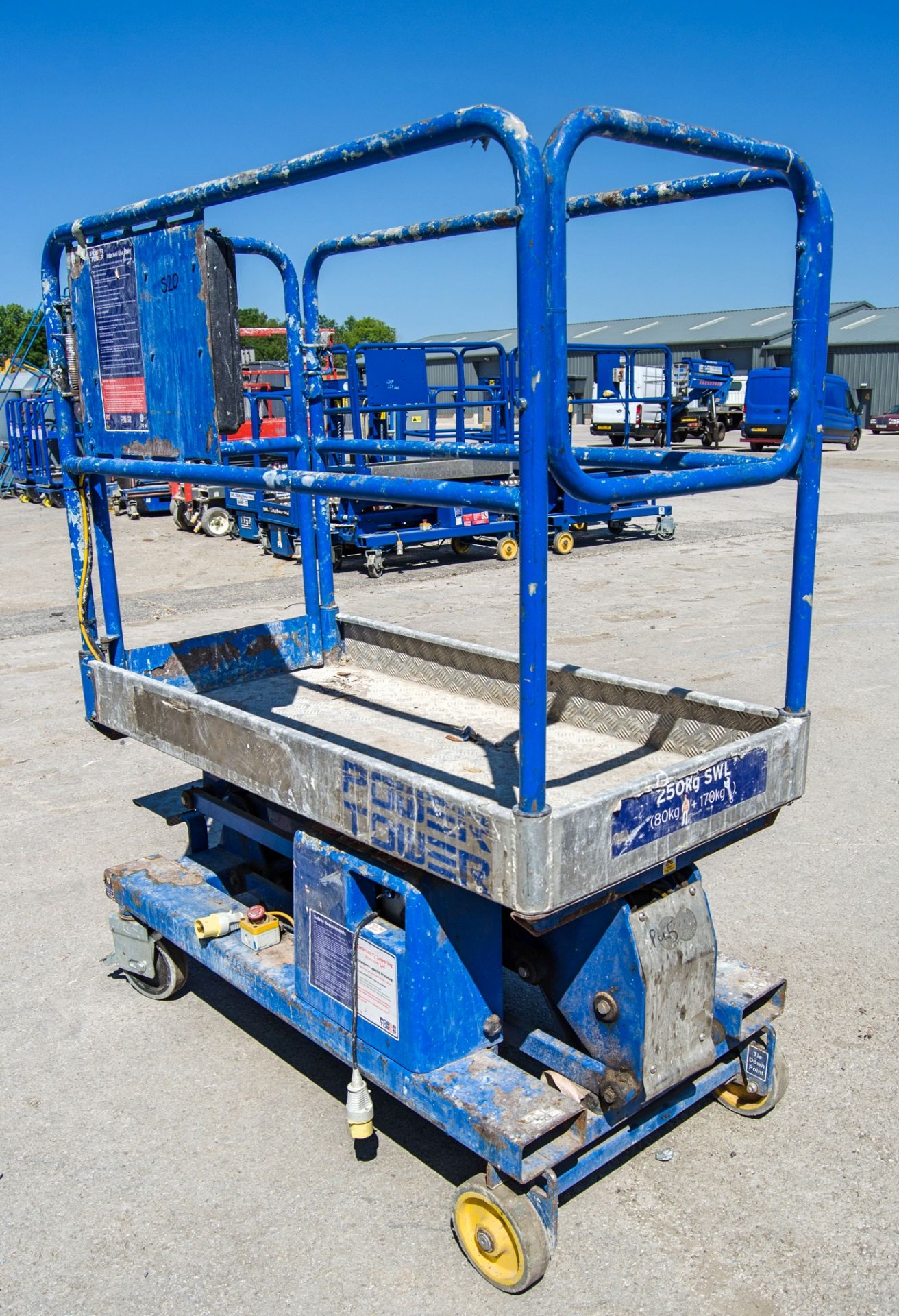 Power Tower battery electric push around scissor lift access platform Year: 2011 S/N: 16073111A - Image 2 of 6