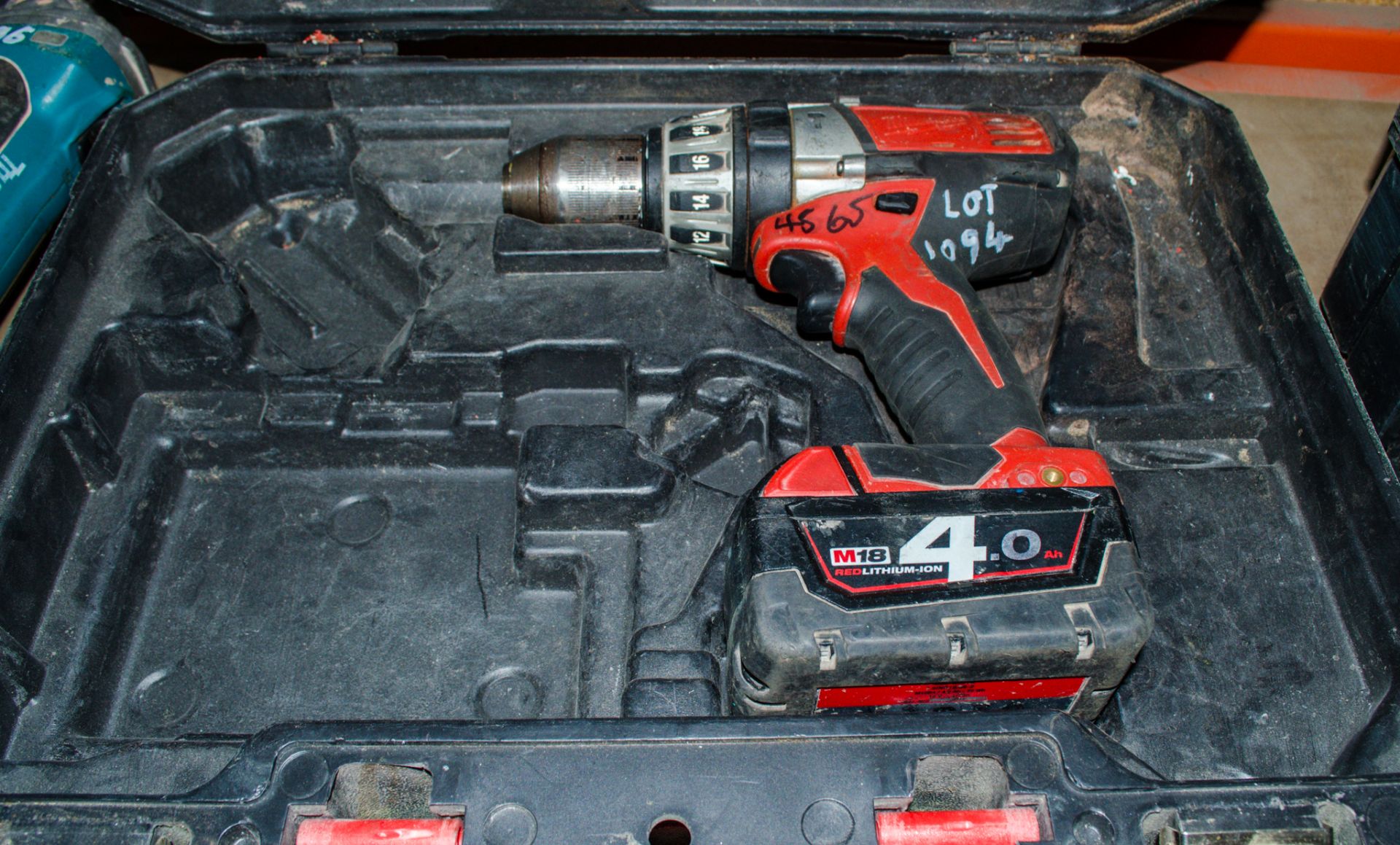 Milwaukee C18PD 18v cordless power drill c/w battery & carry case AS4565 ** No charger **