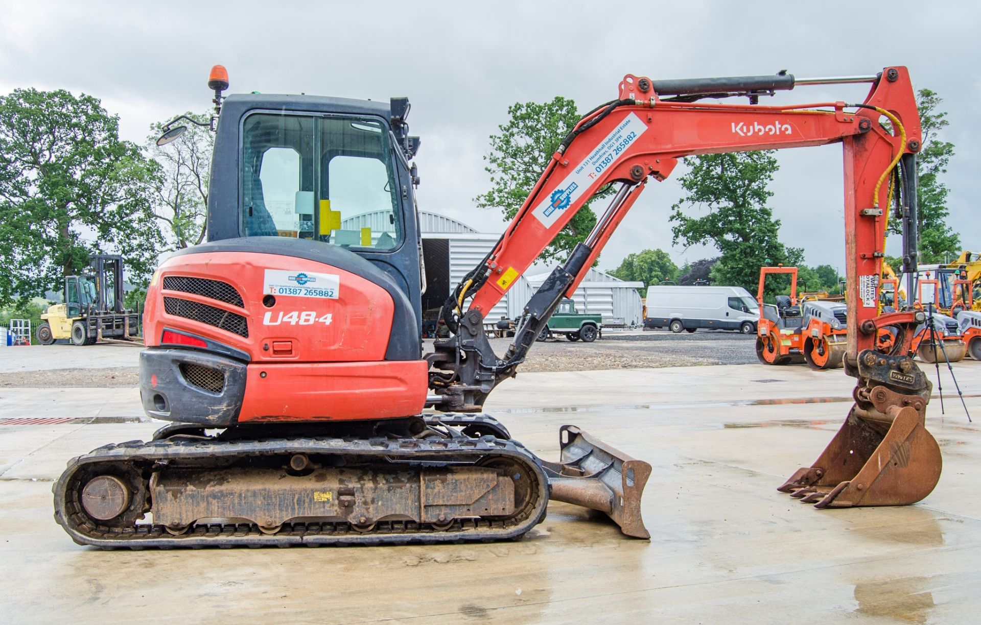 Kubota U48-4 4.8 tonne rubber tracked excavator Year: 2015 S/N: 52800 Recorded Hours: 3093 blade, - Image 8 of 25