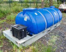 Western 2700 litre skid mounted water bowser c/w 240v water pump A724936