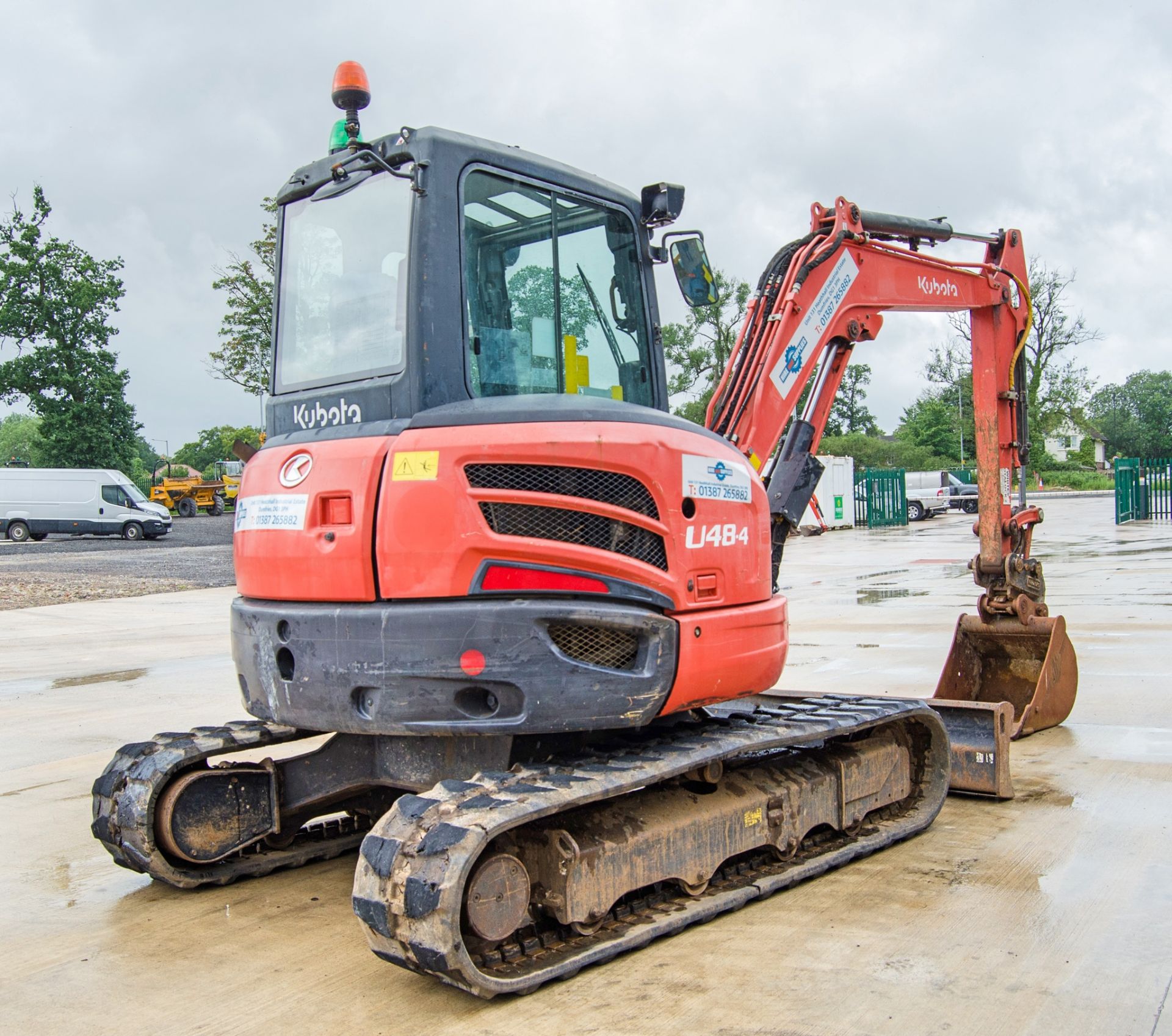 Kubota U48-4 4.8 tonne rubber tracked excavator Year: 2015 S/N: 52800 Recorded Hours: 3093 blade, - Image 3 of 25