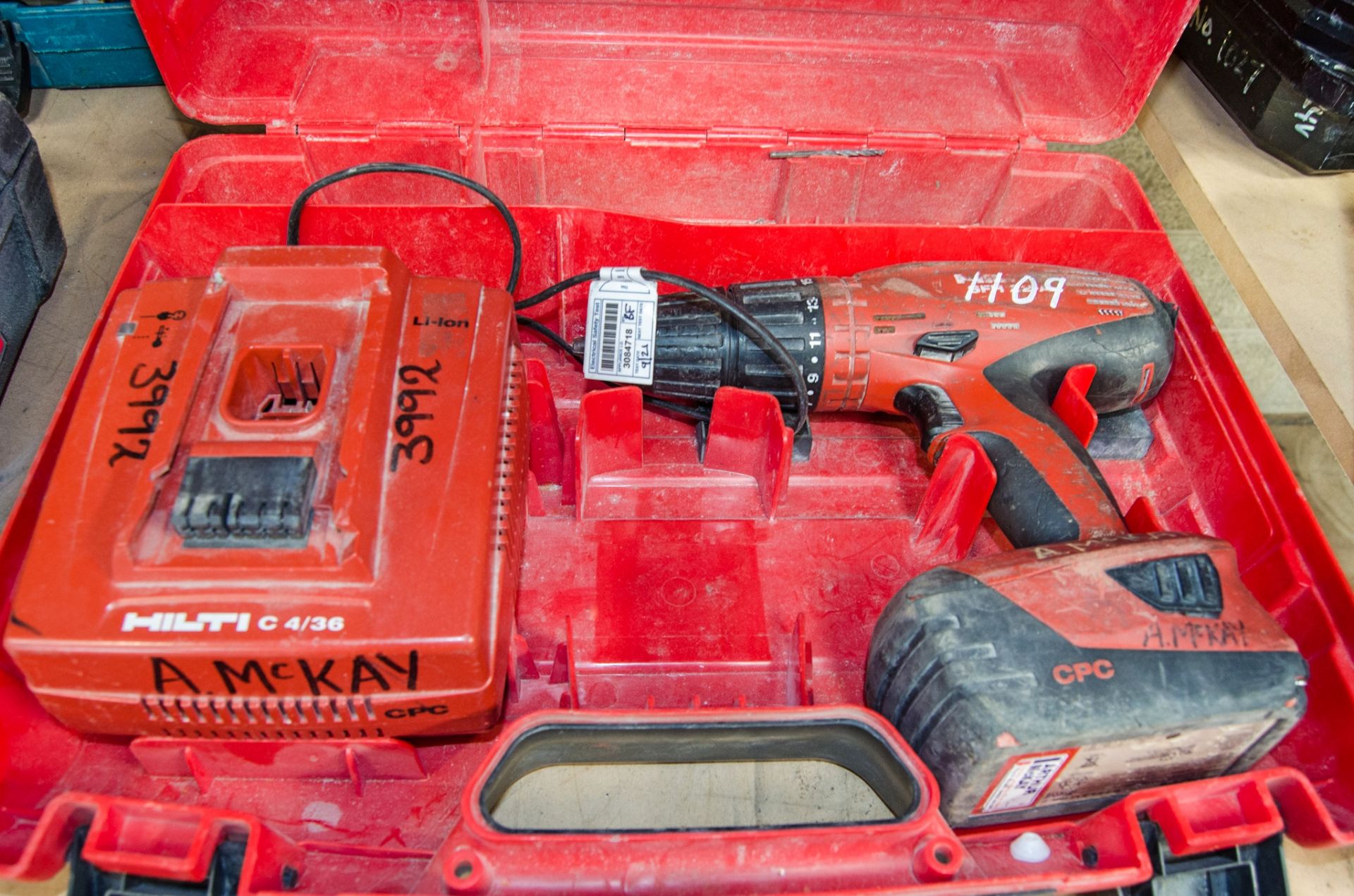 Hilti SFH 22-A 22v cordless power drill c/w battery, charger and carry case AM3992