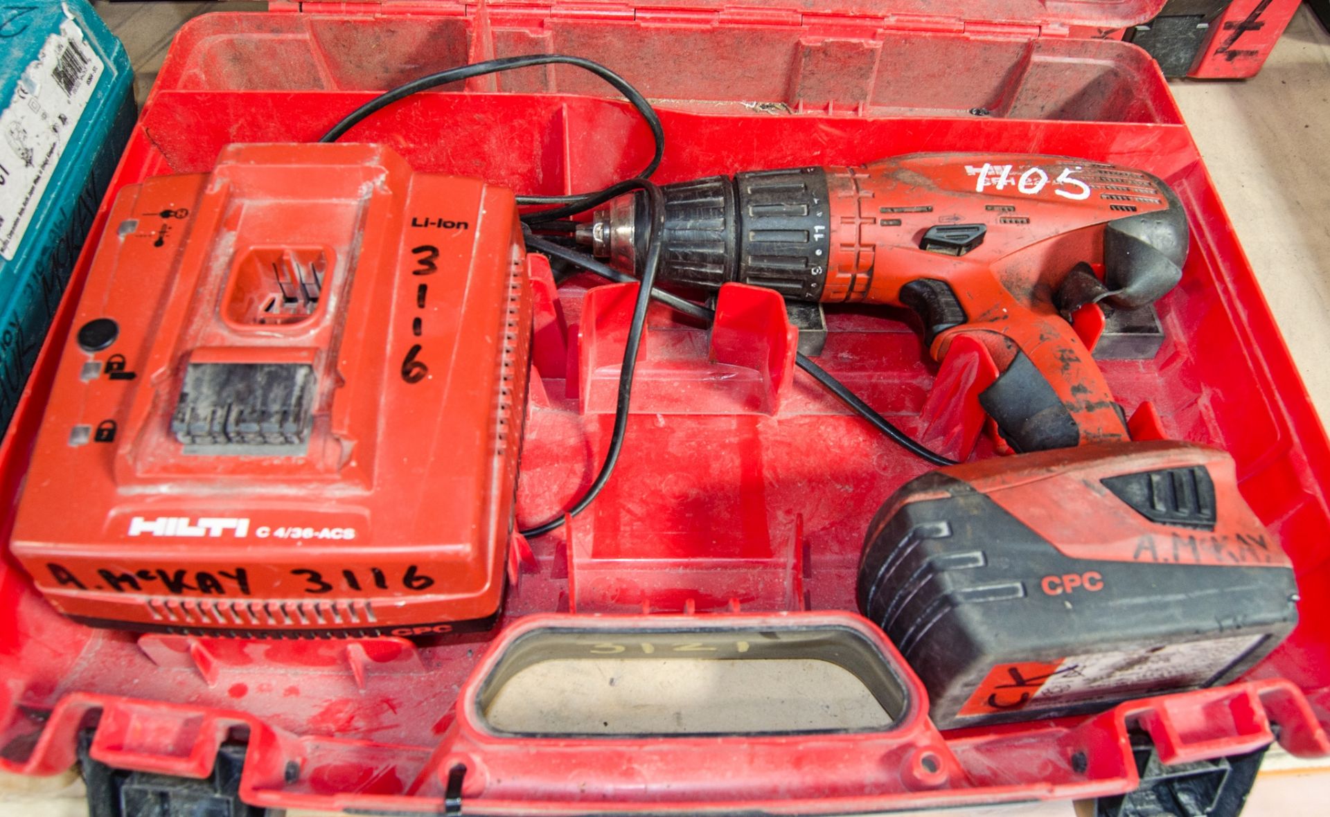 Hilti SFH 22-A 22v cordless power drill c/w battery, charger and carry case AM3121