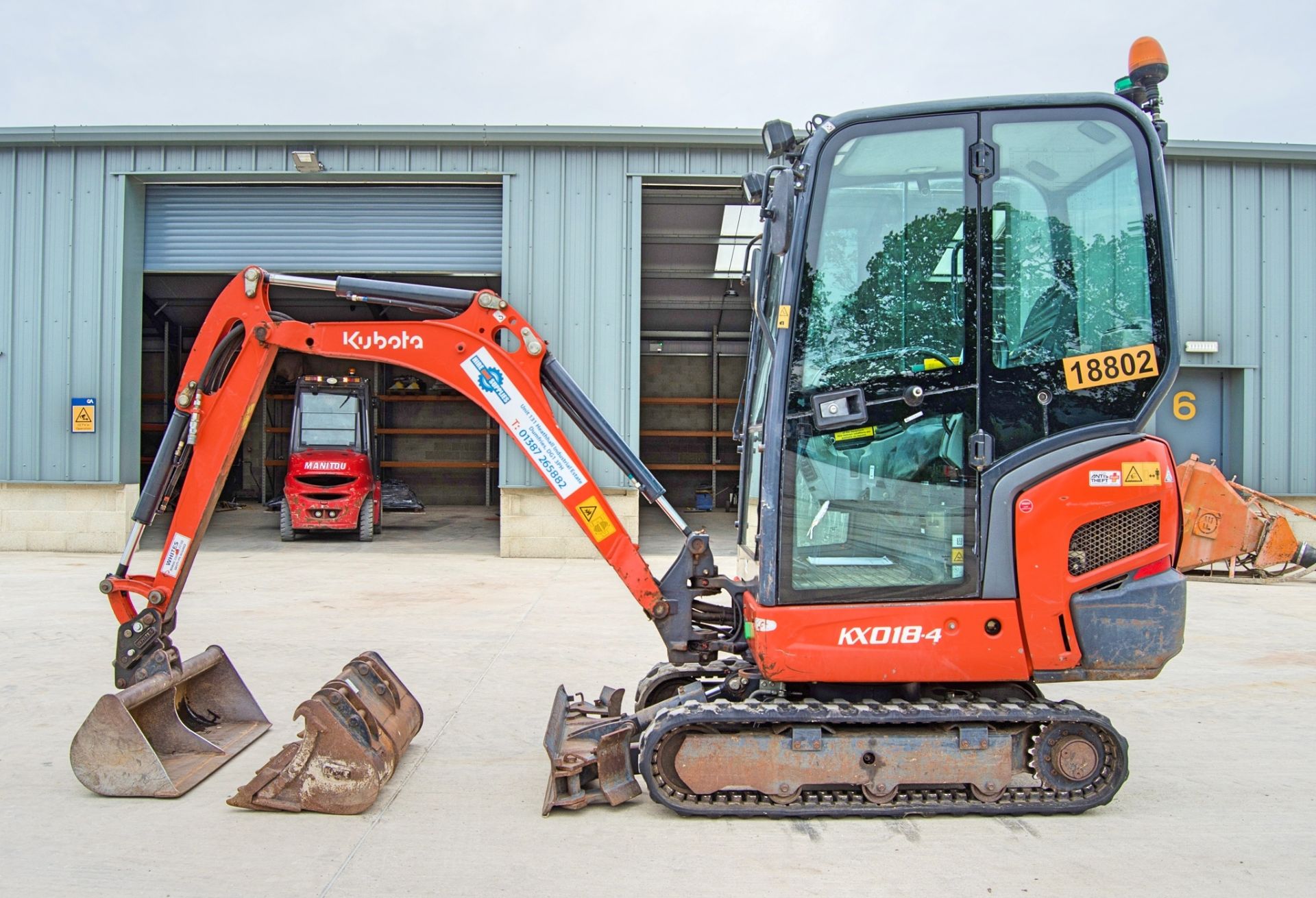 Kubota KX018-4 1.5 tonne rubber tracked mini excavator Year: 2018 S/N: 66743 Recorded Hours: 1727 - Image 7 of 27