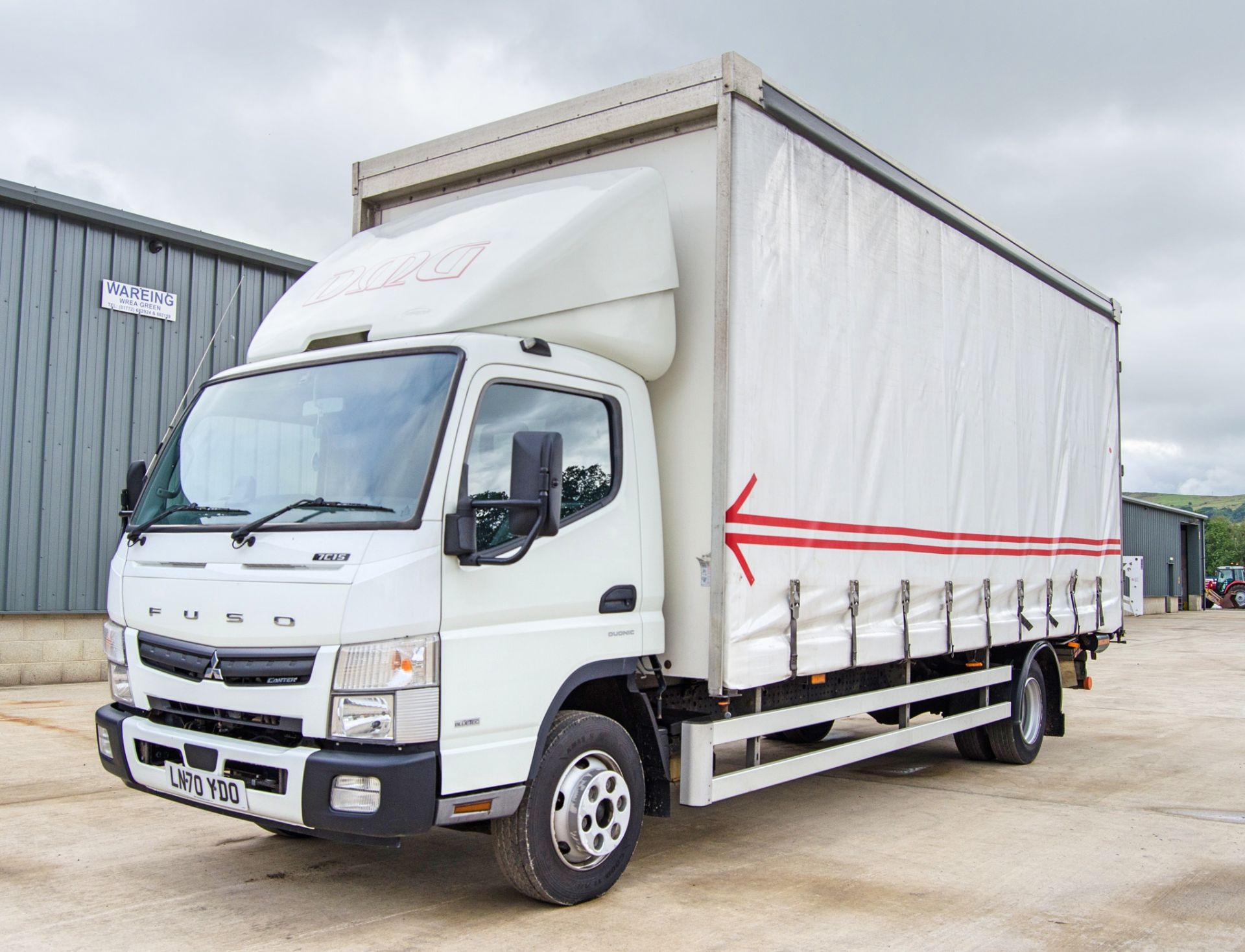 Mitsubishi Fuso Canter 7C15 Duonic 7.5 tonne automatic curtain sided lorry Registration Number: LN70