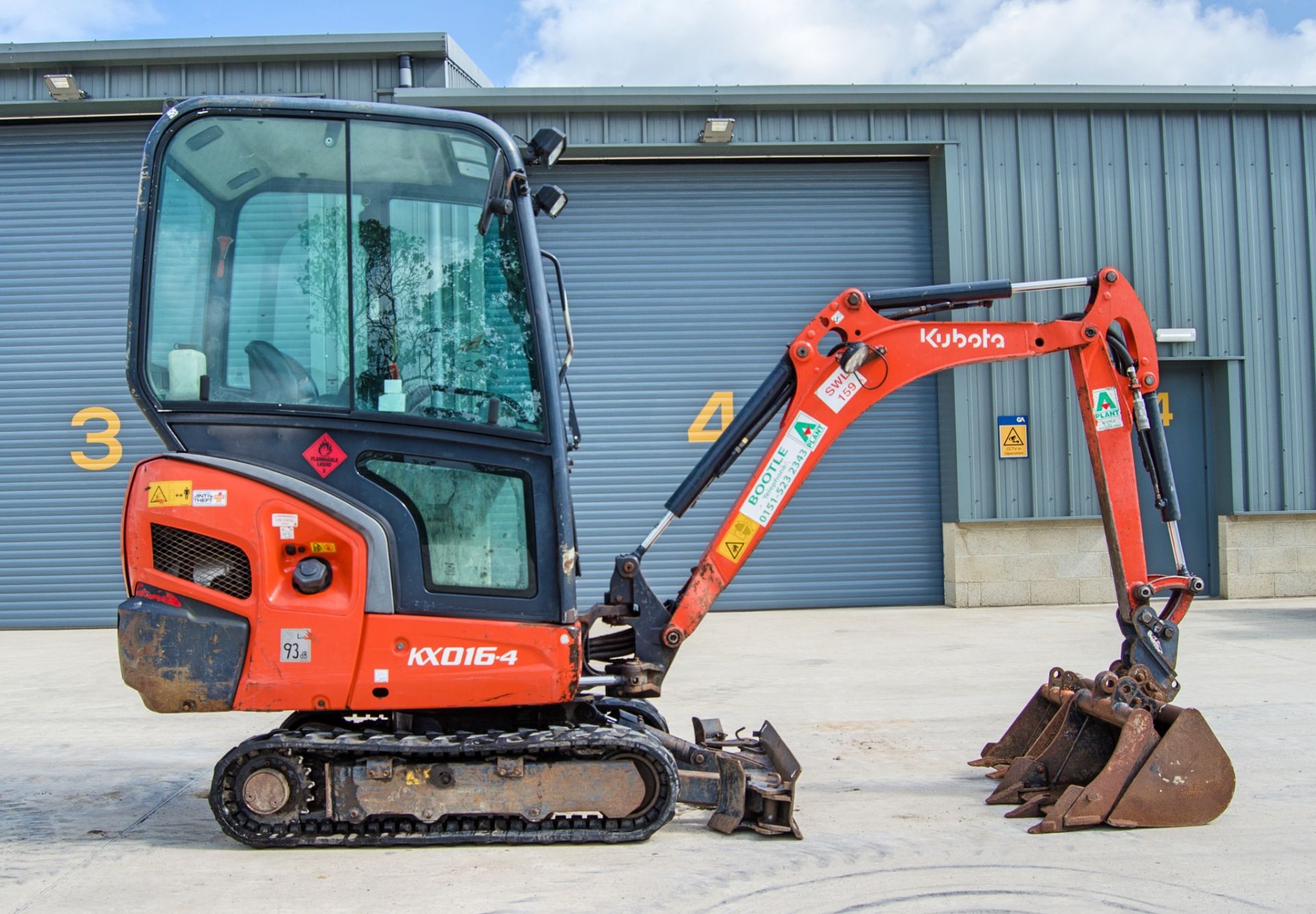 Kubota KX016-4 1.5 tonne rubber tracked mini excavator Year: 2017 S/N: 60970 Recorded Hours: 3263 - Image 8 of 26