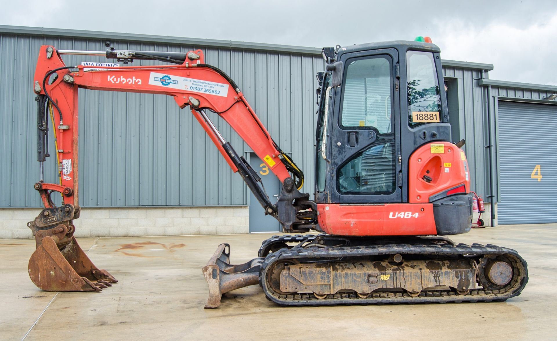 Kubota U48-4 4.8 tonne rubber tracked excavator Year: 2015 S/N: 52800 Recorded Hours: 3093 blade, - Image 7 of 25