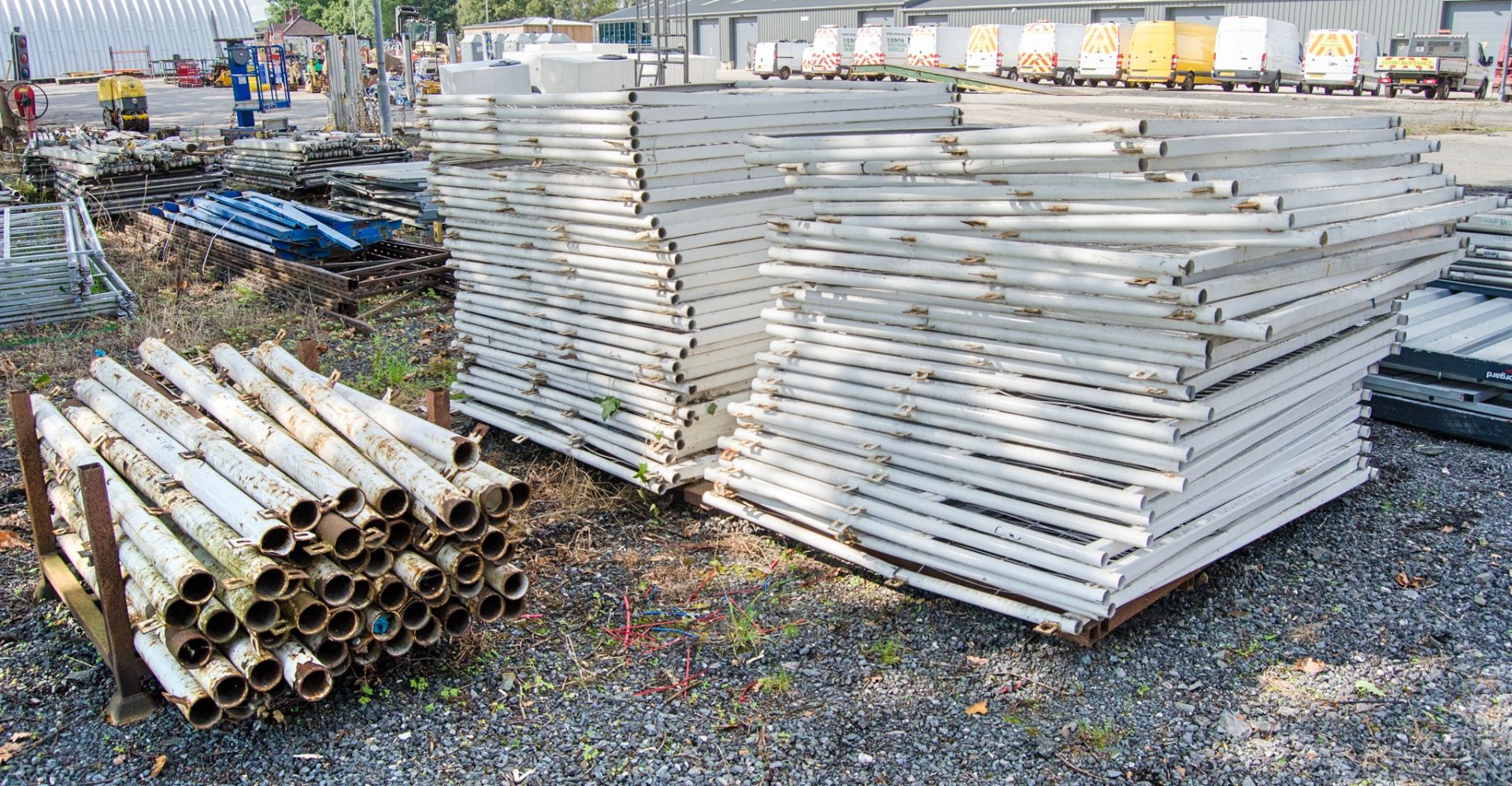 2 pallets of scaffold fencing and support posts