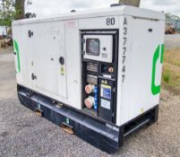 Harrington 80 kva diesel driven generator Year: 2016 S/N: 70376112 Recorded Hours: 2149