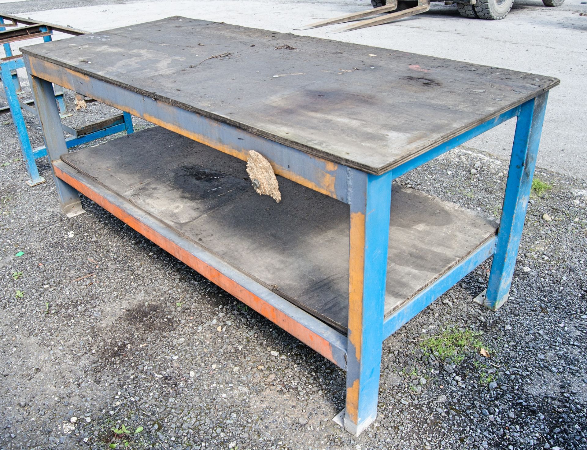 7ft x 3ft steel work bench - Image 2 of 2
