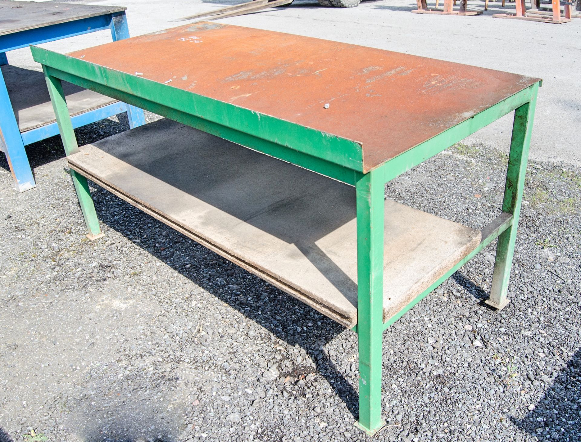 6ft x 3ft steel work bench - Image 2 of 2