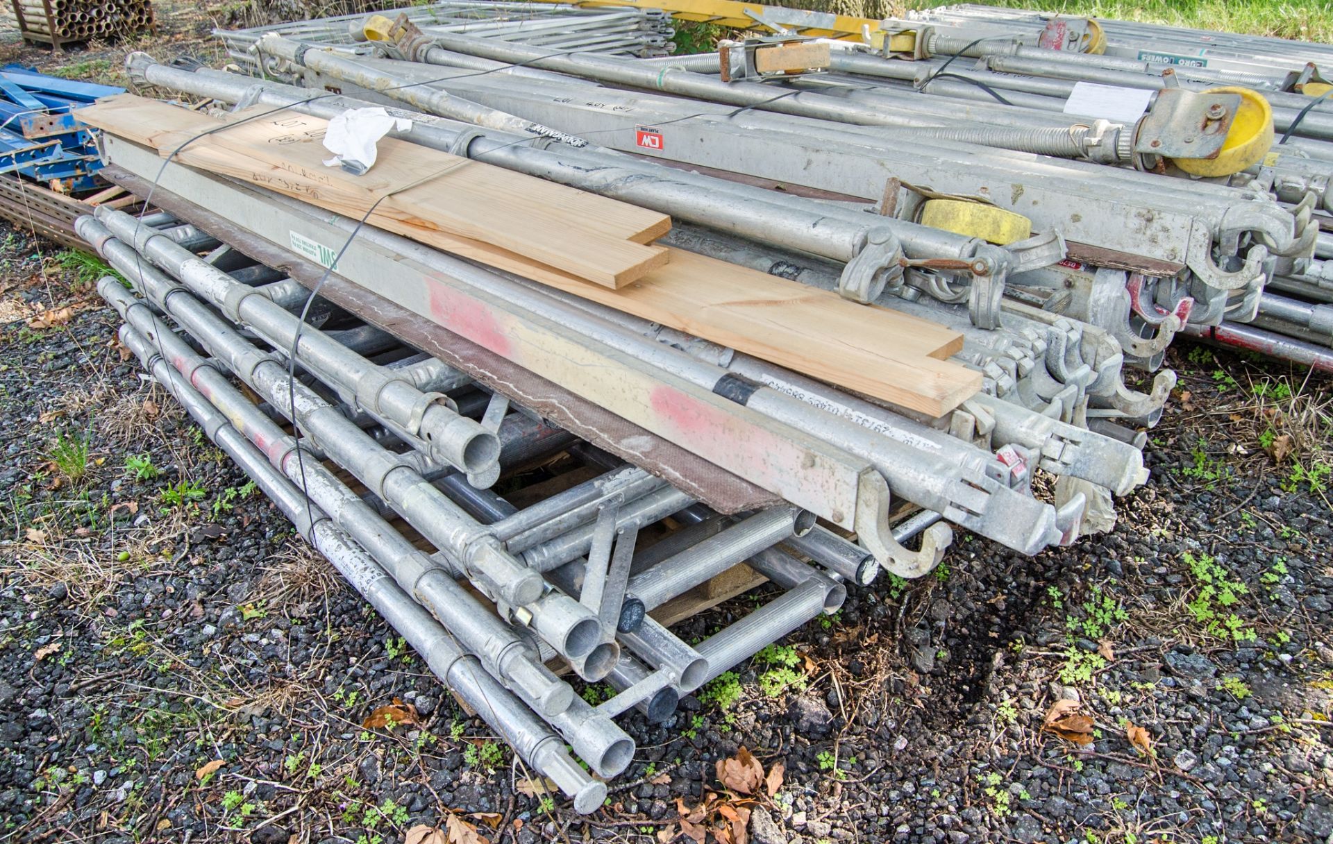 Pallet of scaffold components as photographed