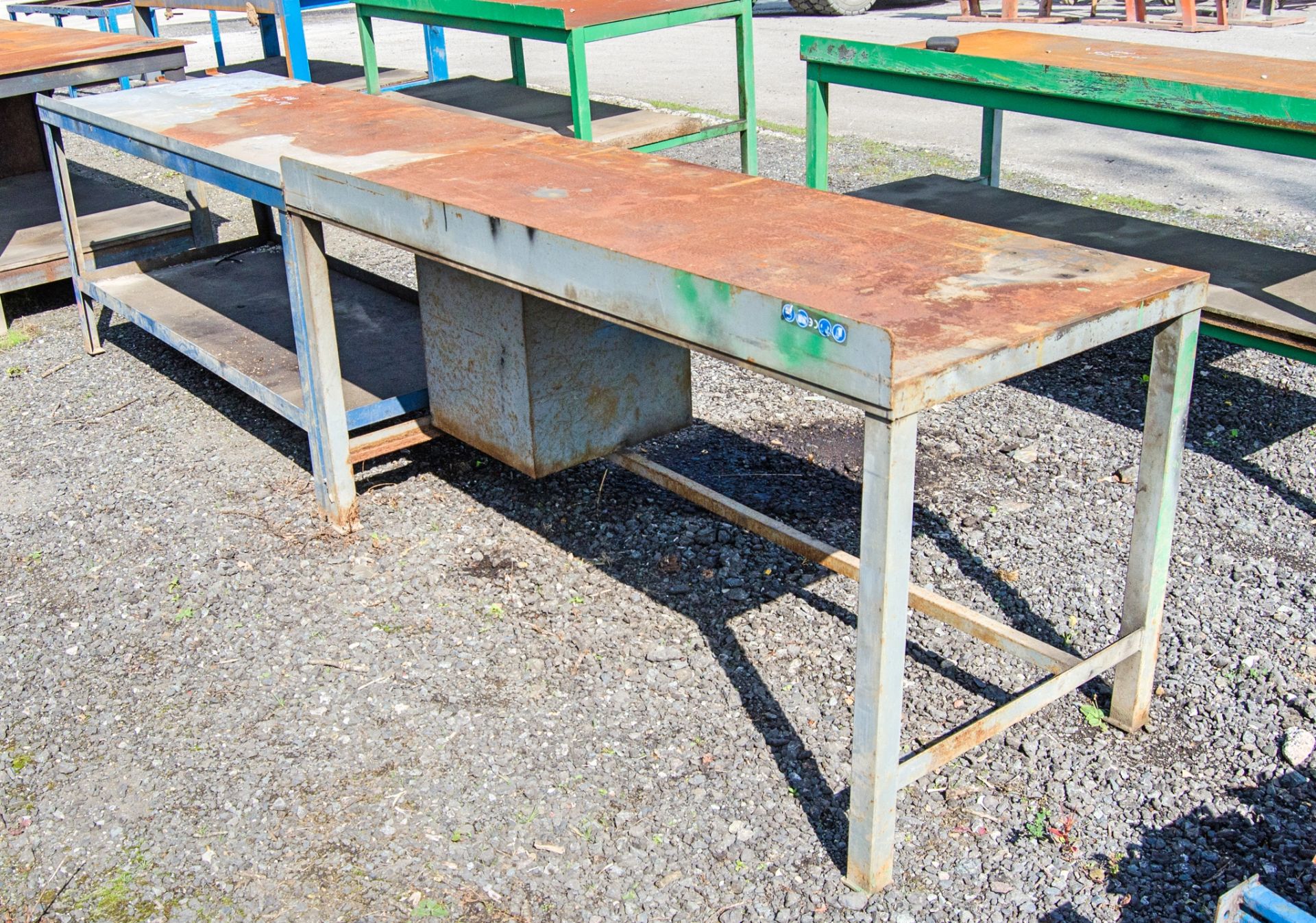 12ft x 2ft 6 inch steel work bench - Image 2 of 2