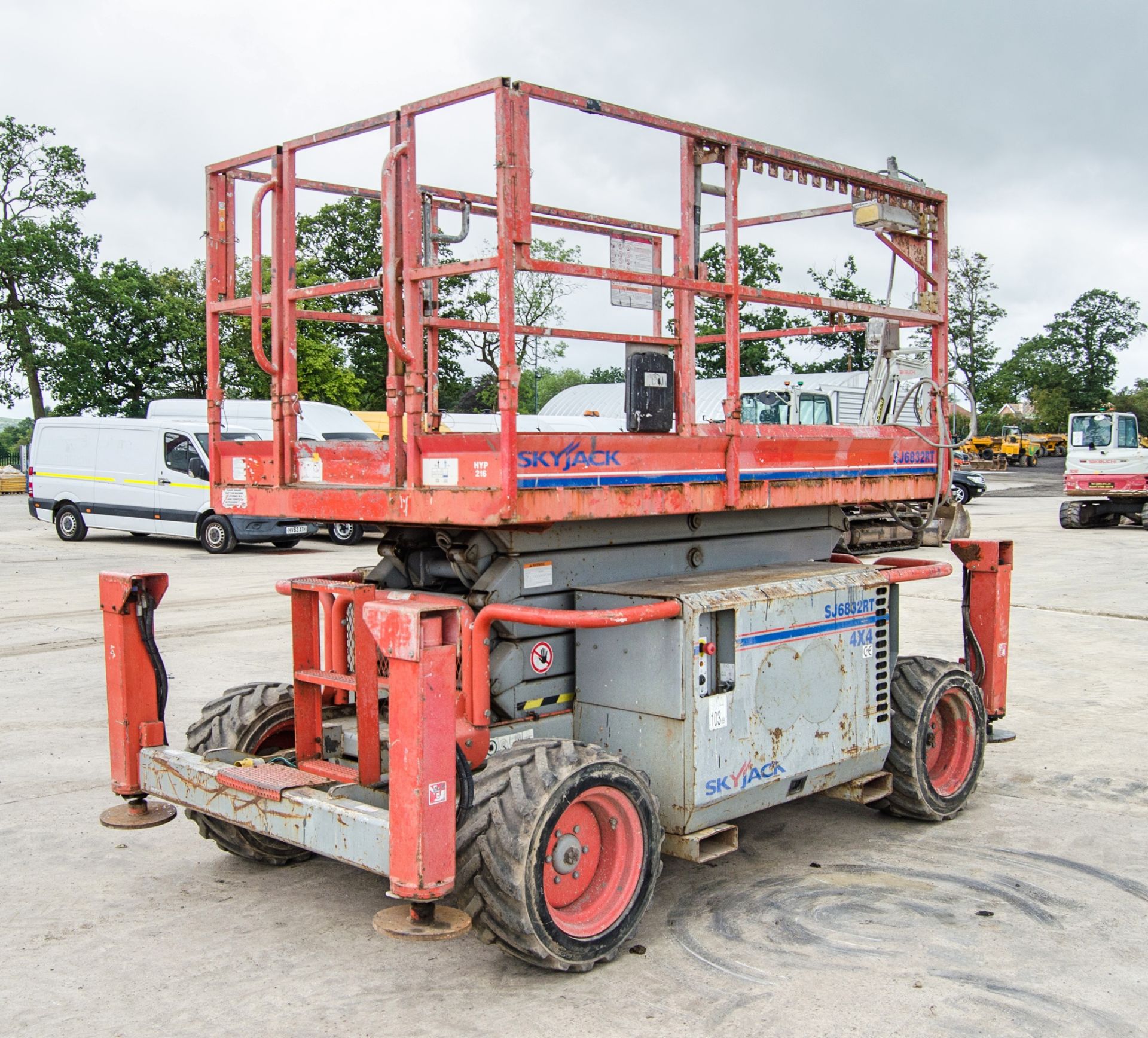 Skyjack SJ6832RT 4x4 diesel driven scissor lift access platform Year: 2011 S/N: 37002970 Recorded - Image 3 of 22