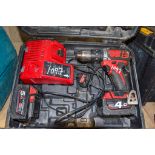 Milwaukee 18v cordless hammer drill c/w 2 batteries, charger and carry case AS6526
