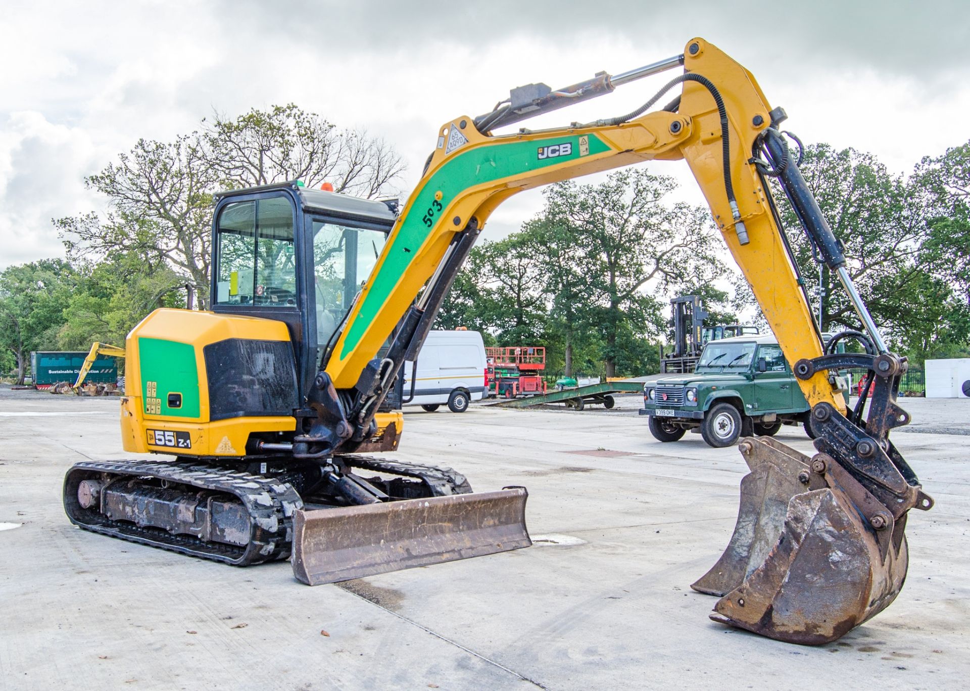 JCB 55 Z-1 5.5 tonne rubber tracked excavator Year: 2017 S/N: 19248 Recorded Hours: 2649 blade, - Image 2 of 26