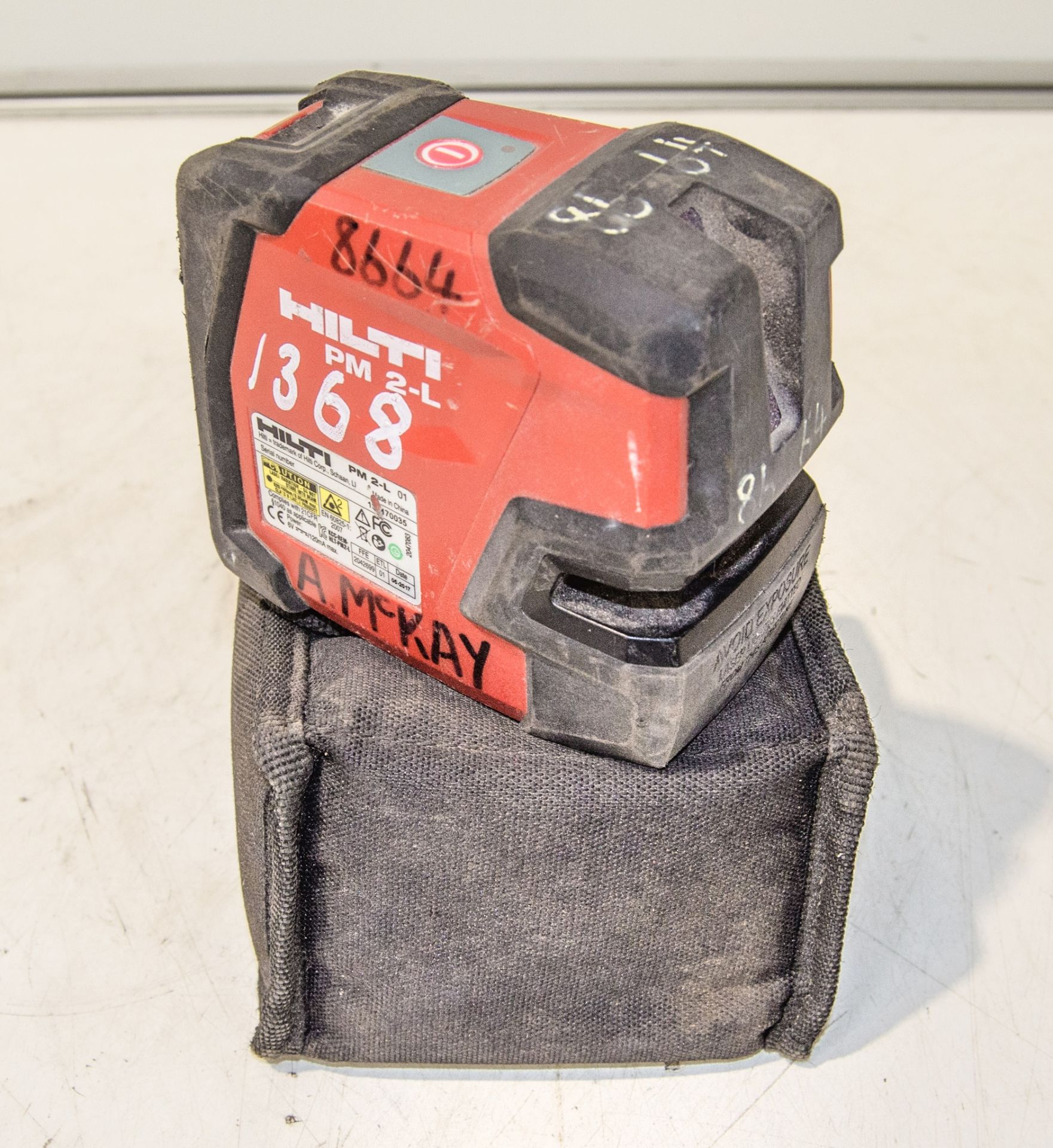 Hilti PM2-L laser level c/w carry case ** No battery cover ** AM8664