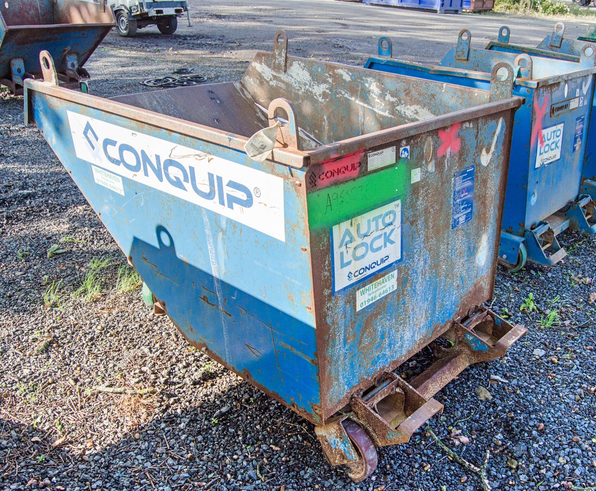 Conquip 1 tonne mobile tipping skip A955535 - Image 2 of 2