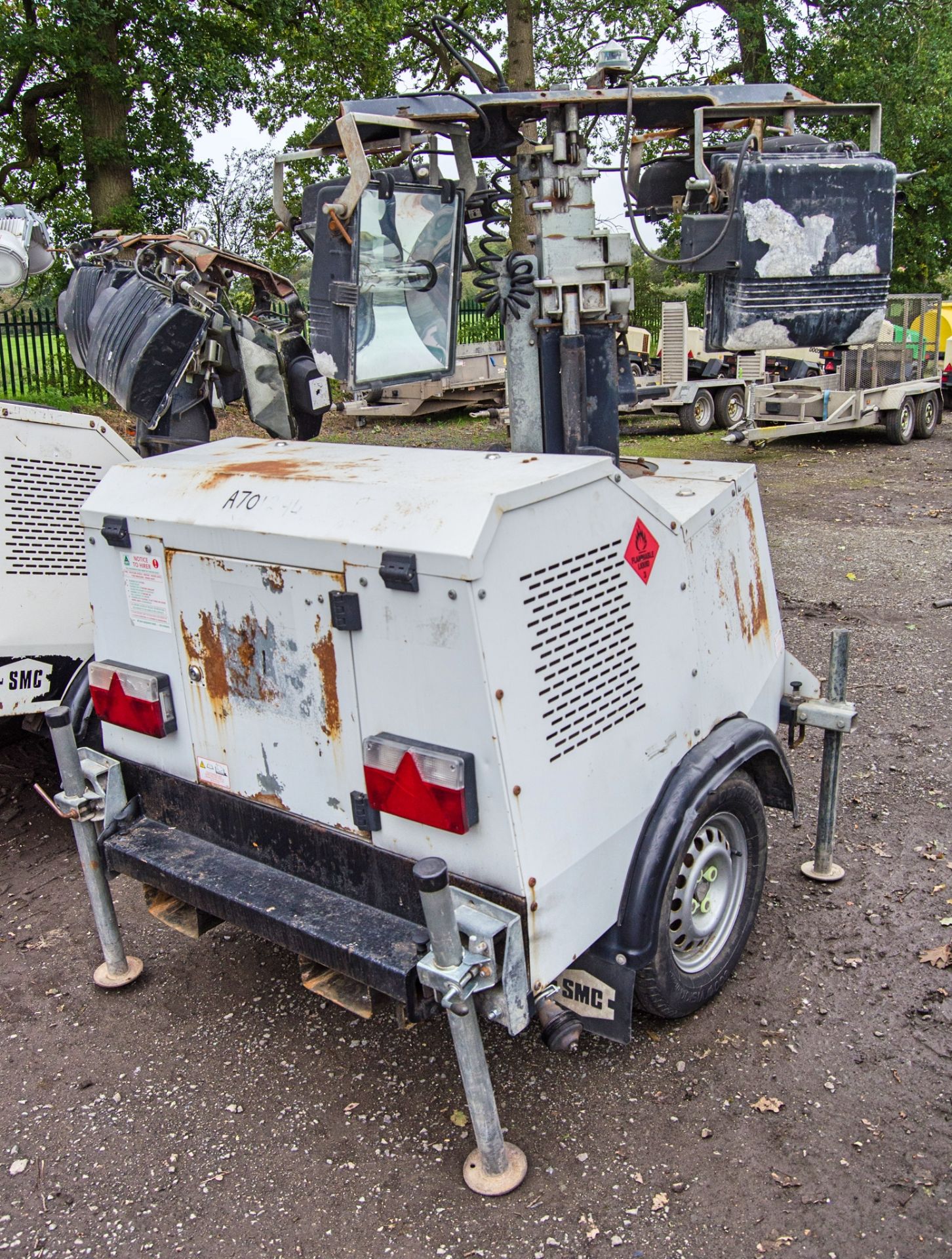 SMC TL90 diesel driven 4 - head halogen fast tow mobile lighting tower Year: 2015 S/N: T901512014 - Image 3 of 7