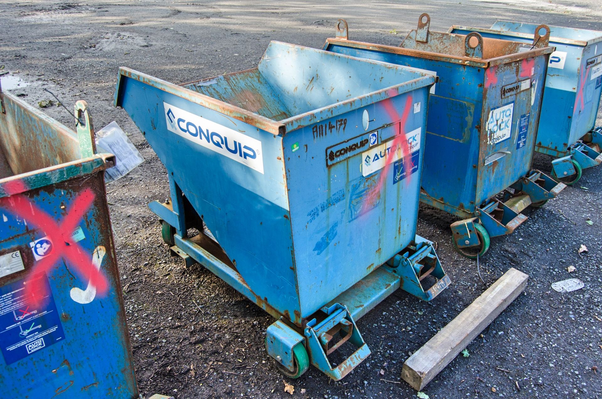Conquip 1 tonne mobile tipping skip A1114179 - Image 2 of 2