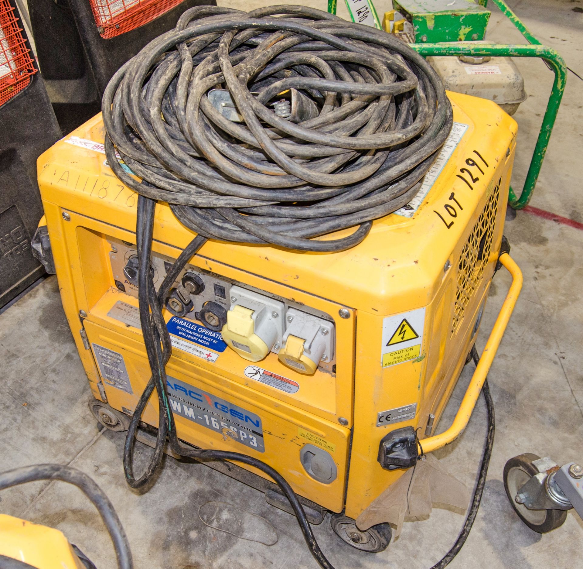 Arc Gen Weldmaker 165SP3 petrol driven welder/generator c/w leads A1118764