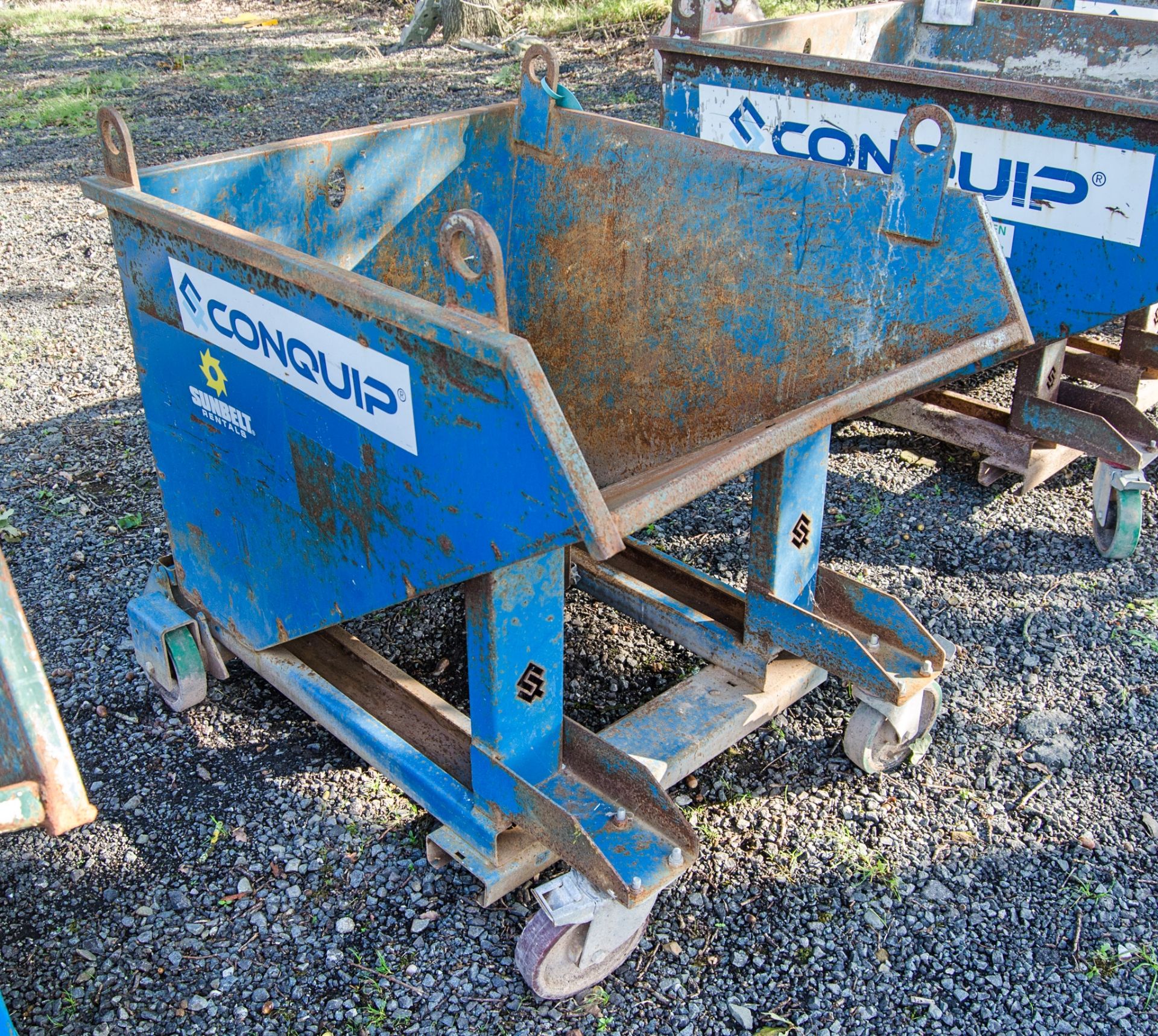 Conquip 1 tonne mobile tipping skip A955555