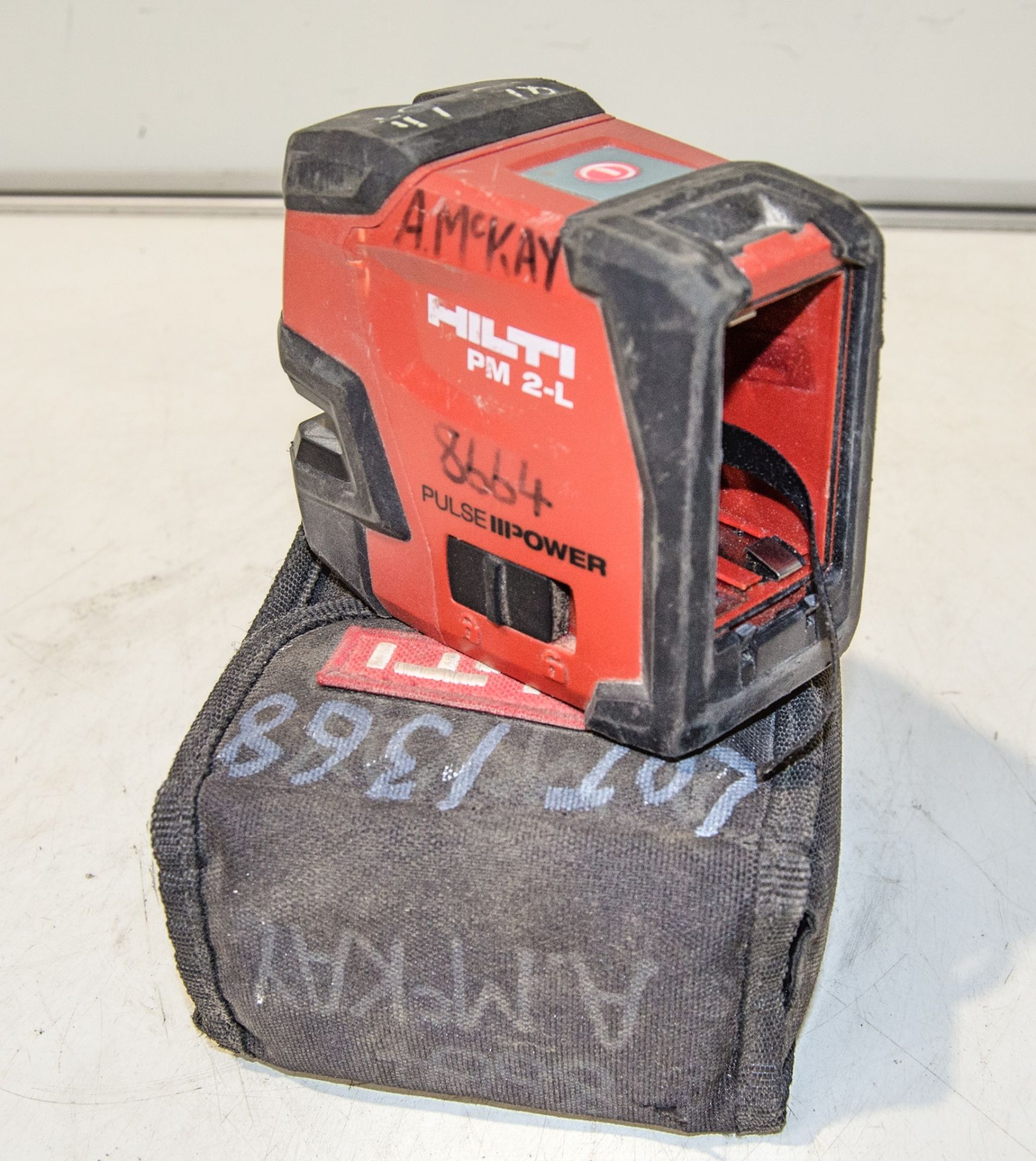 Hilti PM2-L laser level c/w carry case ** No battery cover ** AM8664 - Image 2 of 2