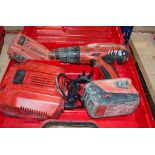 Hilti SFH22-A 22v cordless power drill c/w 2 - batteries, charger & carry case 22BD1285