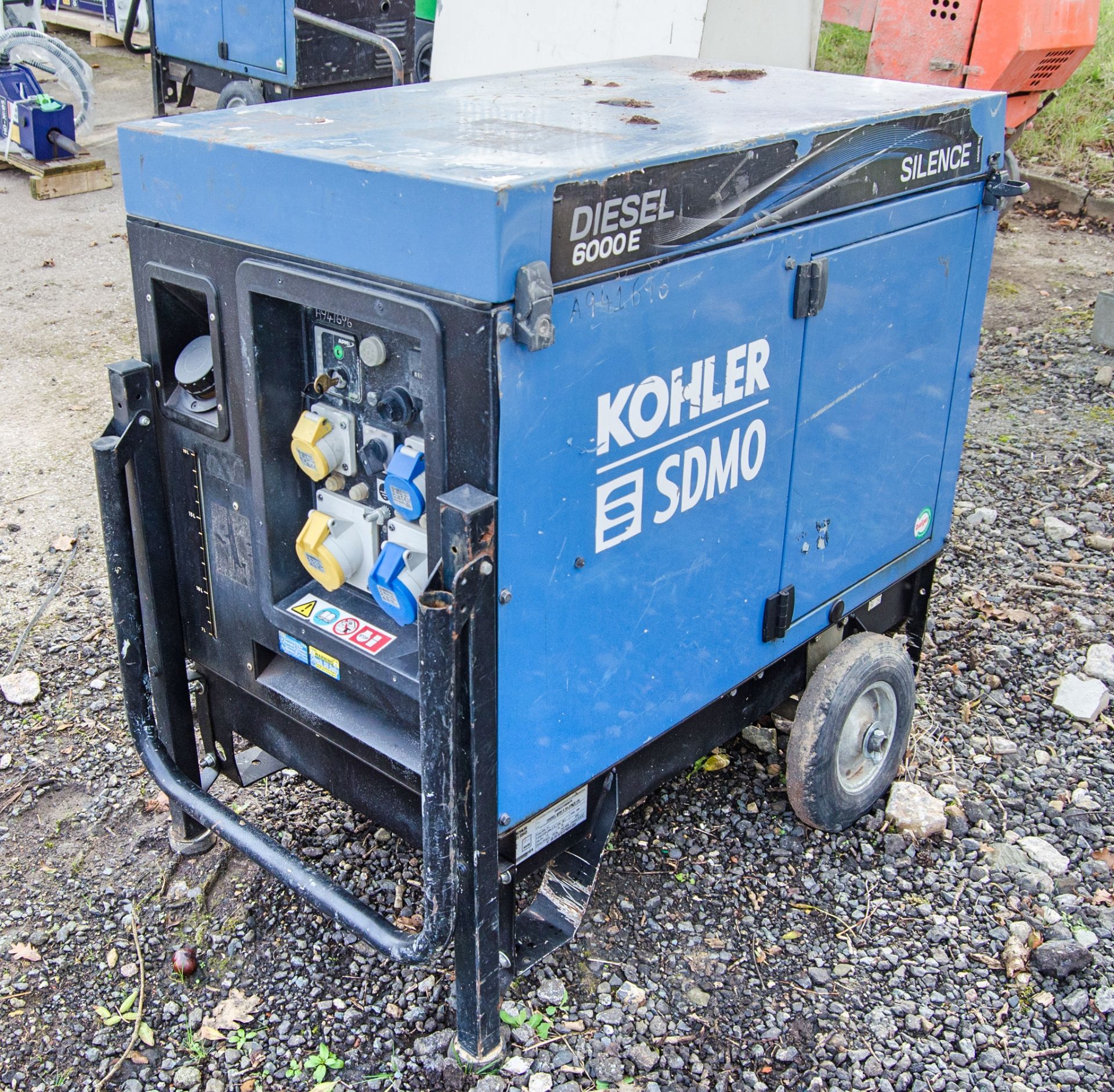 SDMO 6000E diesel driven 6 kva generator Recorded hours: 1705 A941696