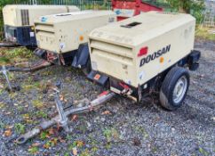 Doosan 7/20 diesel driven fast tow mobile air compressor Year: 2016 S/N: 124378 Recorded Hours: