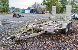 Indespension 10ft x 6ft tandem axle plant trailer A990245 ** One wheel & hub missing **