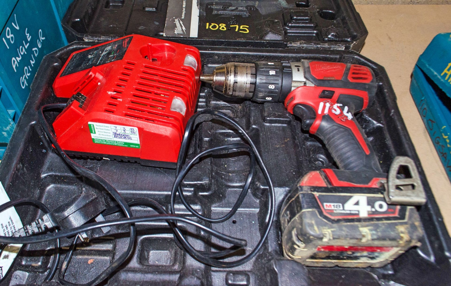 Milwaukee M18 BFD 18v cordless power drill c/w battery, charger and carry case AS10875