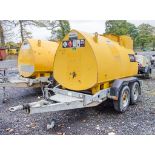 Western Abbi 2000 litre twin axle fast tow bunded fuel bowser c/w manual pump, delivery hose &