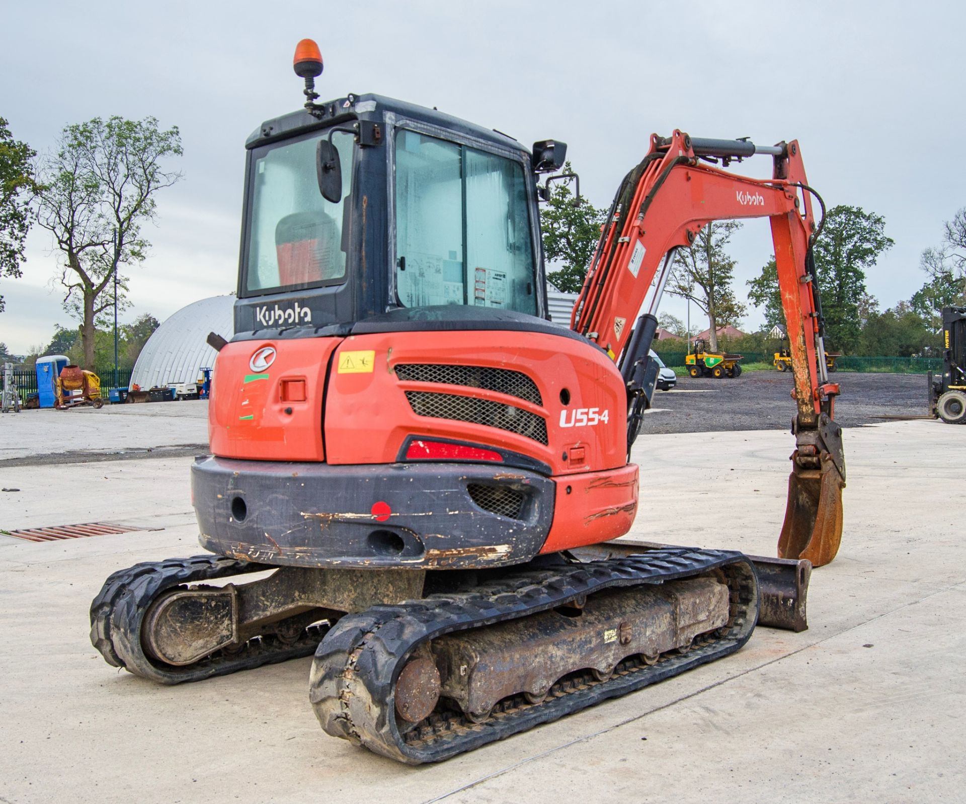 Kubota U55-4 5.5 tonne rubber tracked excavator Year: 2014 S/N: 52734 Recorded Hours: 3807 blade, - Image 3 of 27