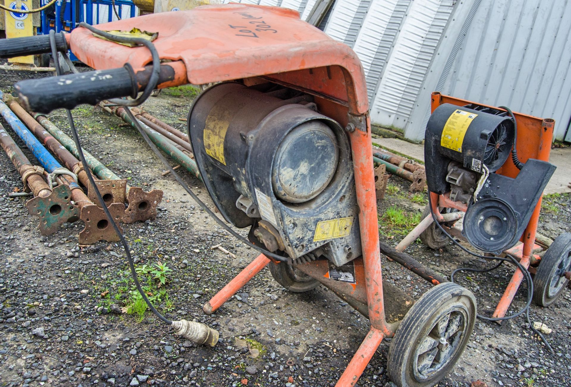 2 - Belle Minimix 150 110v cement mixers ** Both with no drums and one with motor parts missing ** - Image 2 of 3