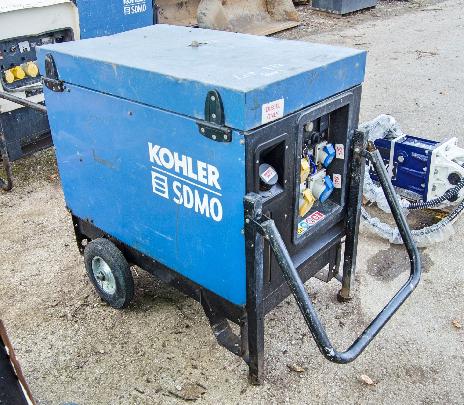 SDMO 6000E diesel driven 6 kva generator Recorded hours: 2060 A823929