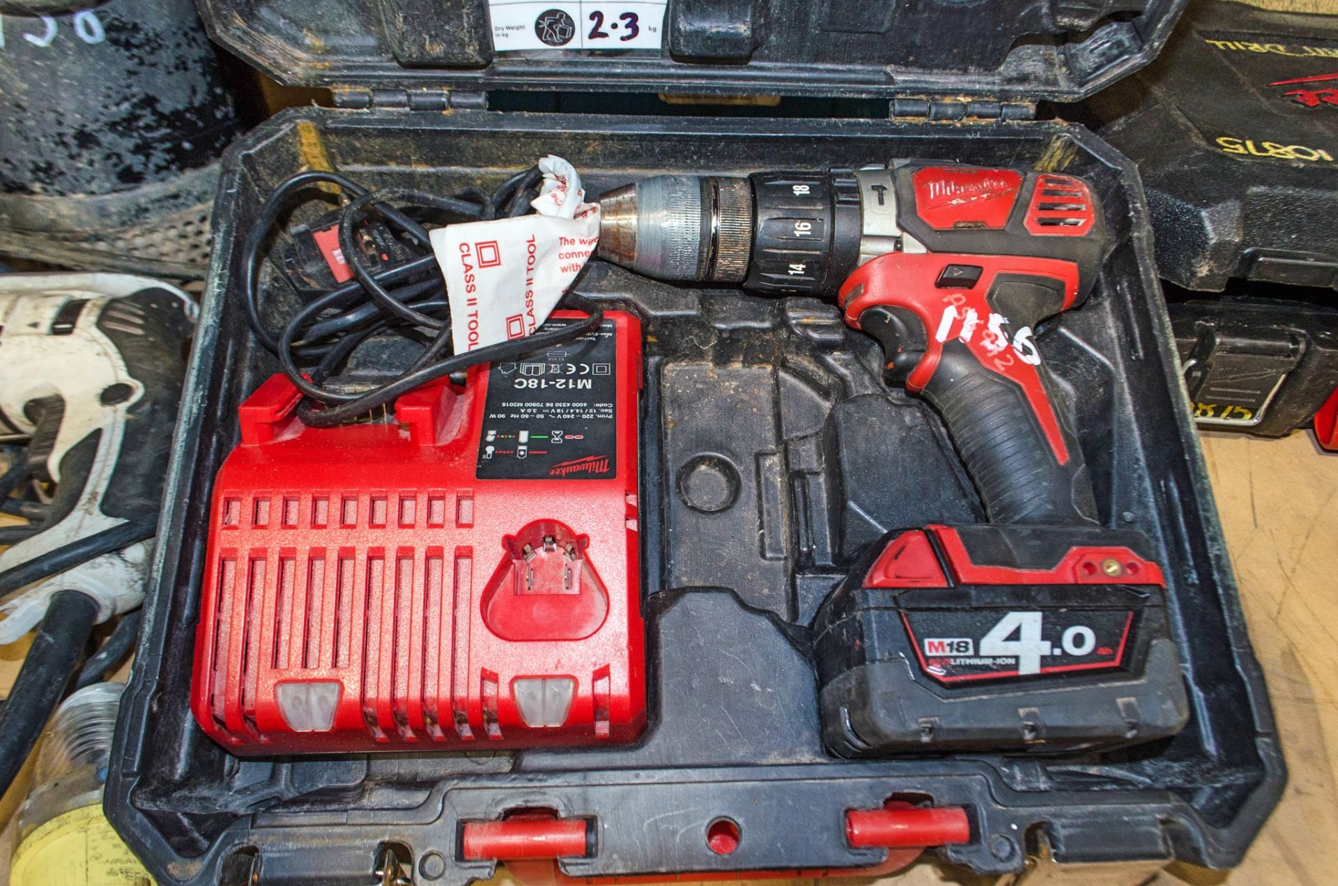 Milwaukee M18 BPD 18v cordless power drill c/w battery, charger and carry case AS6992
